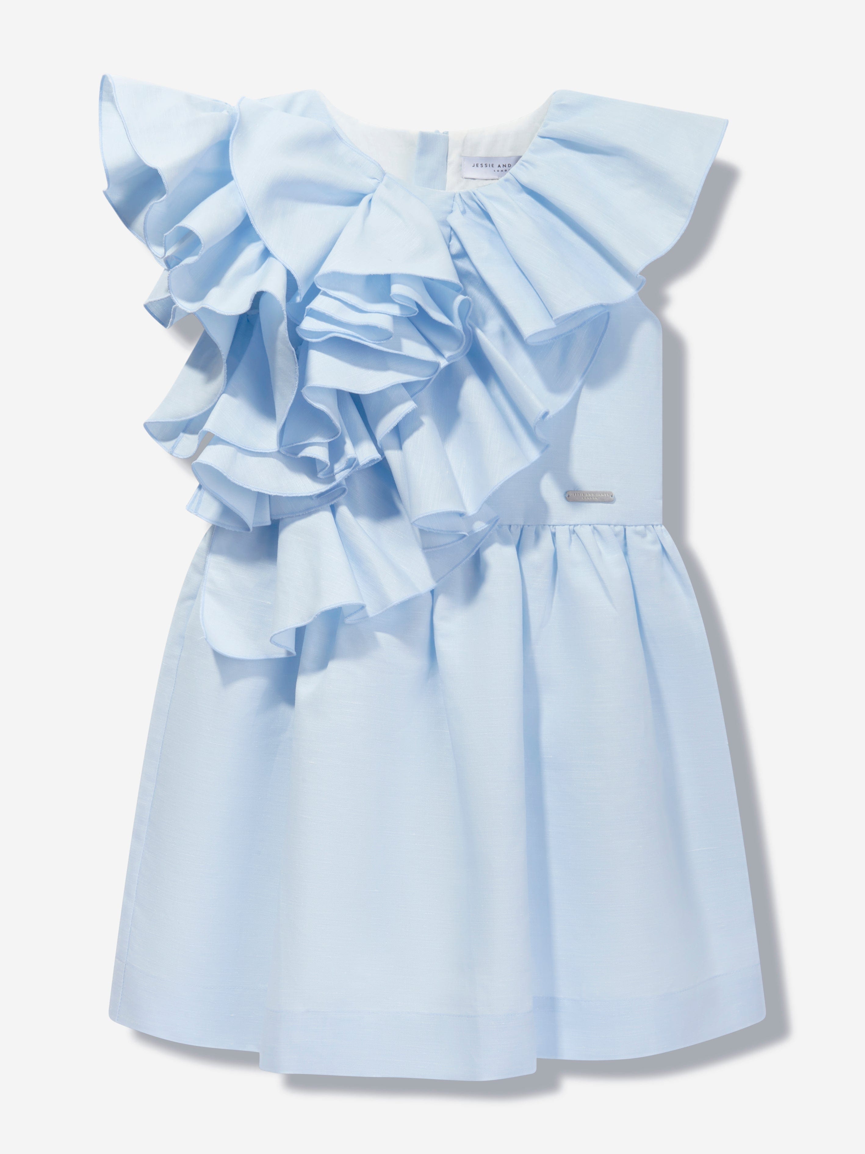Jessie And James Girls Waterfall Dress in Blue 2025 Unisex For Sale