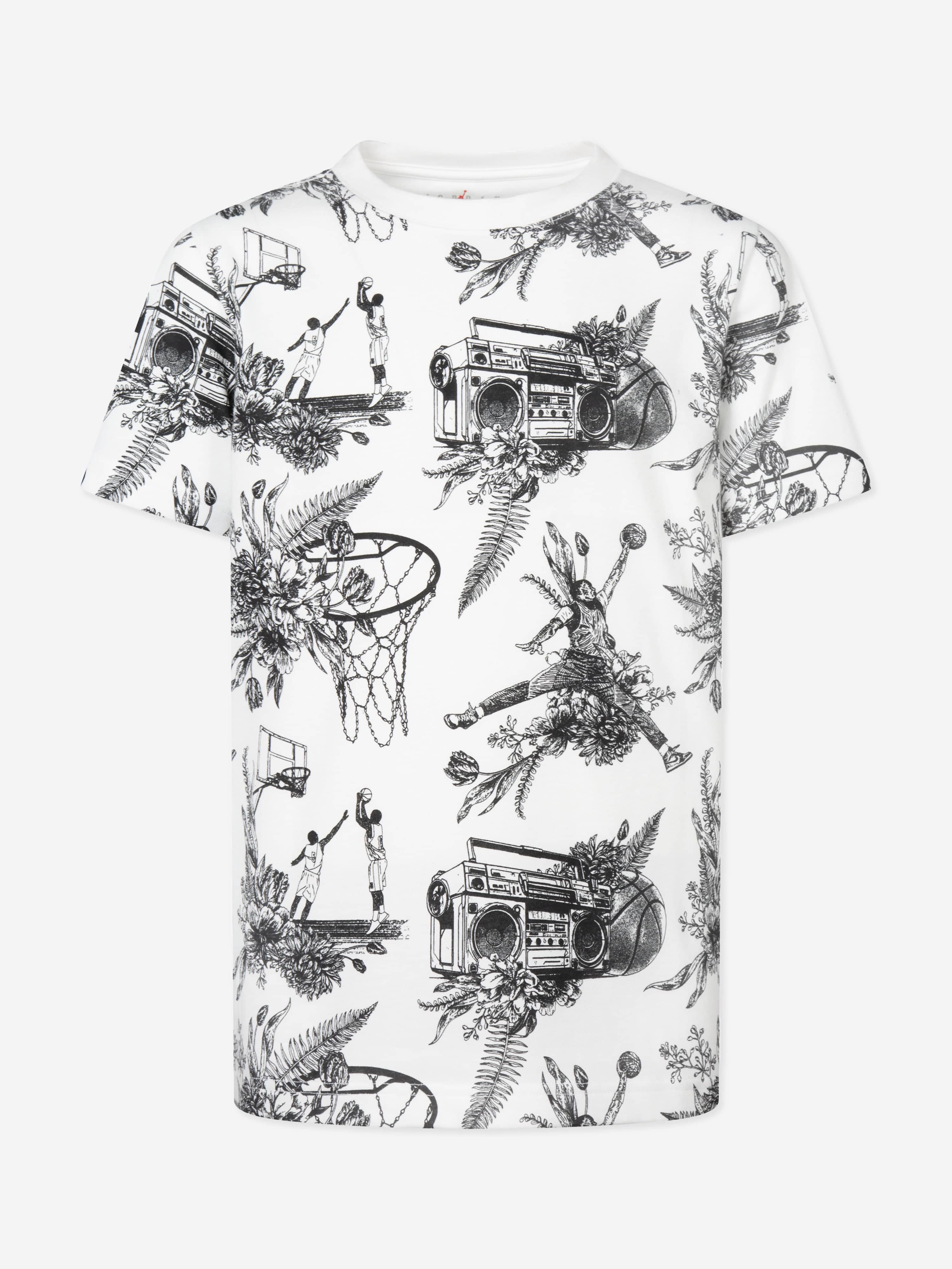 Jordan Boys Sports Sketch T-Shirt in White Outlet Big Discount