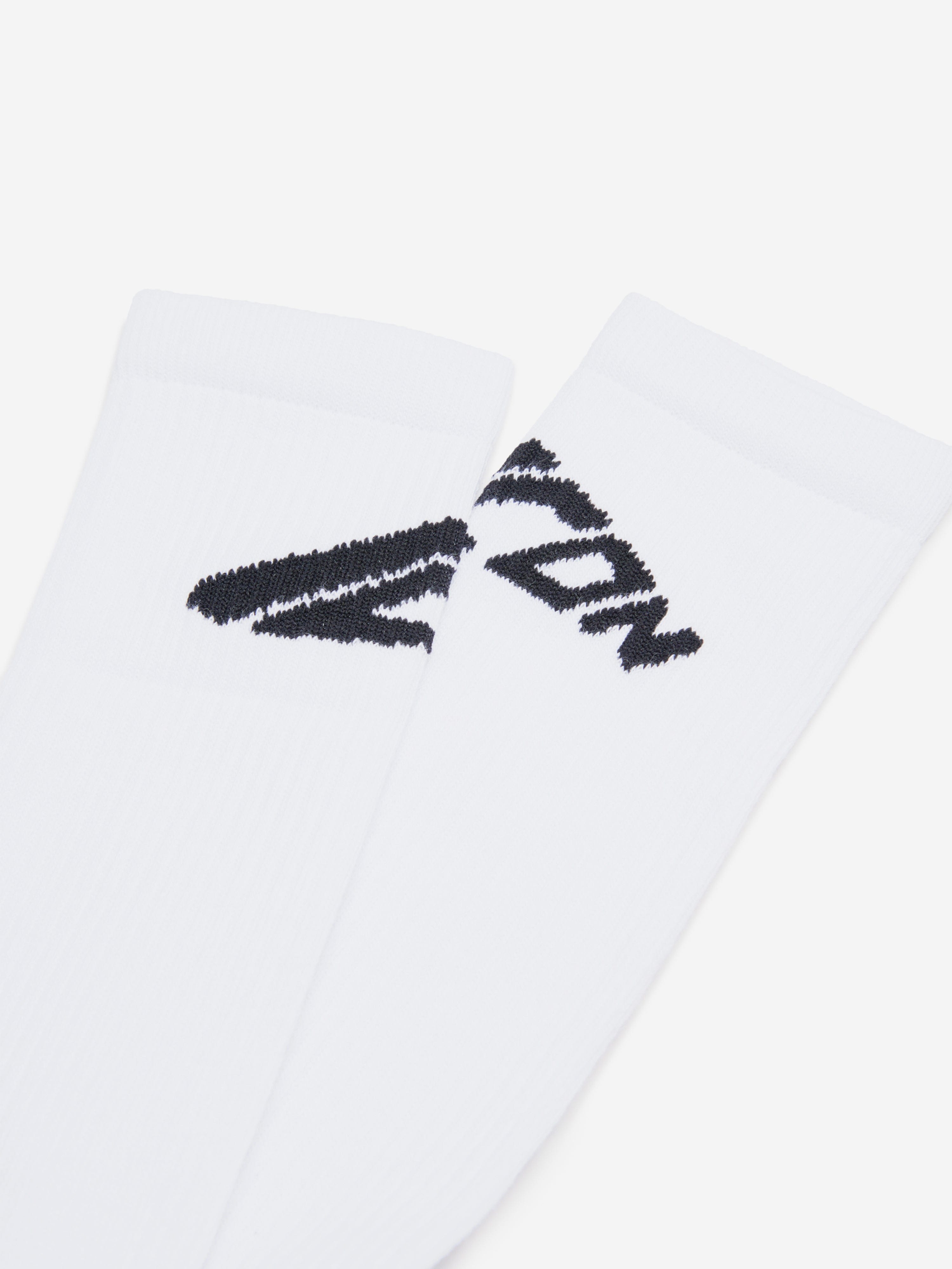 Dsquared2 Kids Icon Logo Socks in White Pay With Visa