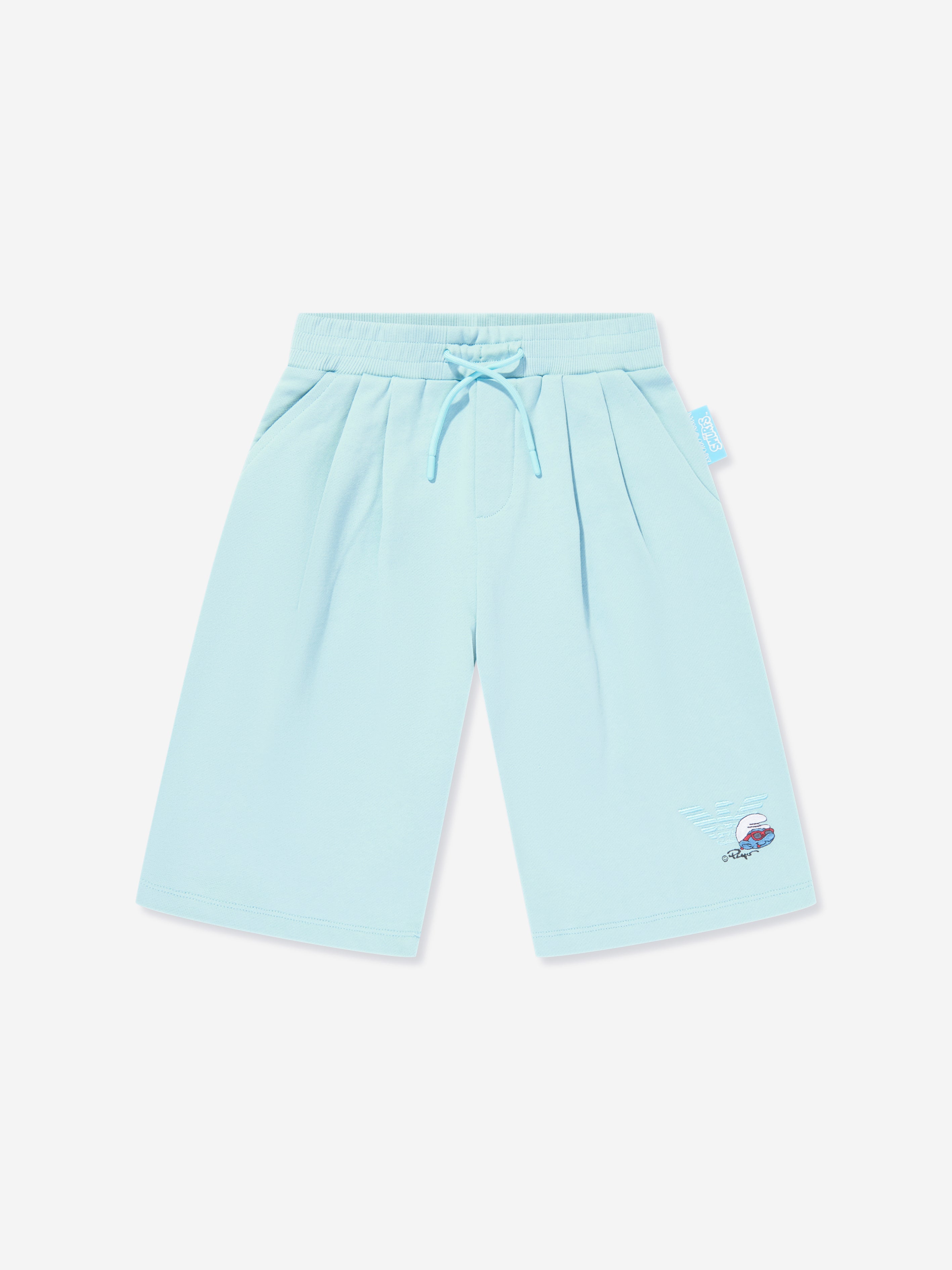 Emporio Armani Boys Smurf Logo Shorts in Blue Free Shipping Low Cost
