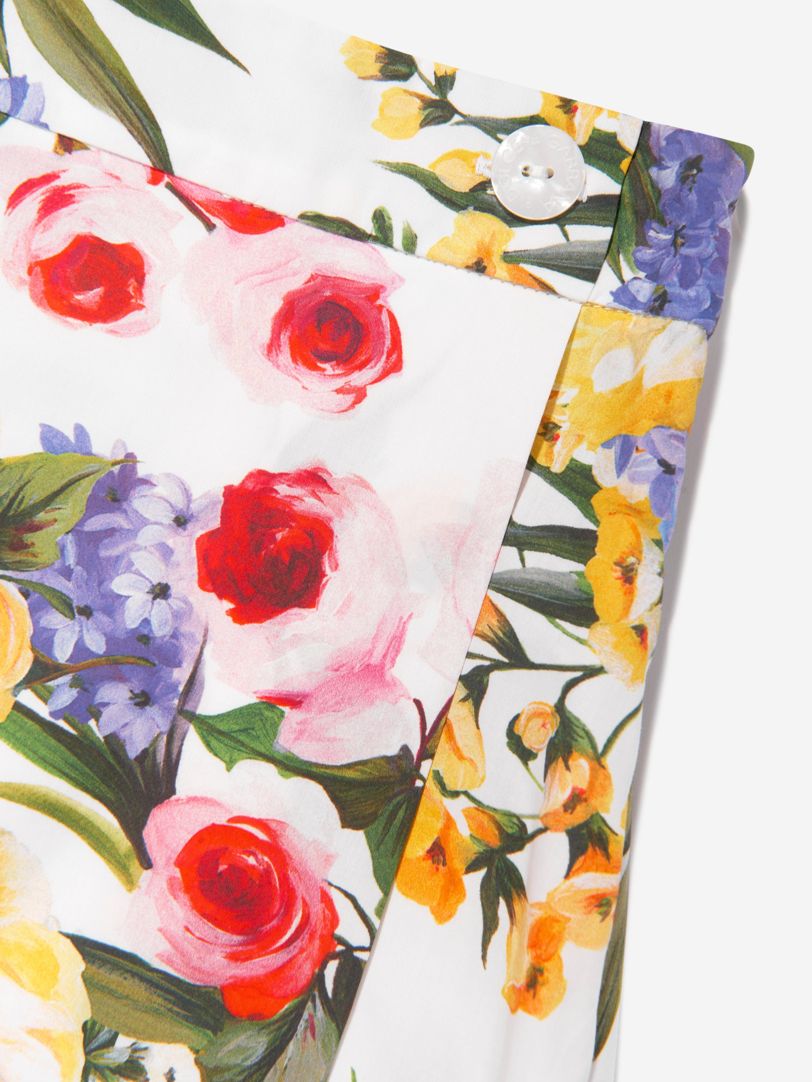 Dolce & Gabbana Girls Flower Print Skort in Multicolour Free Shipping Purchase
