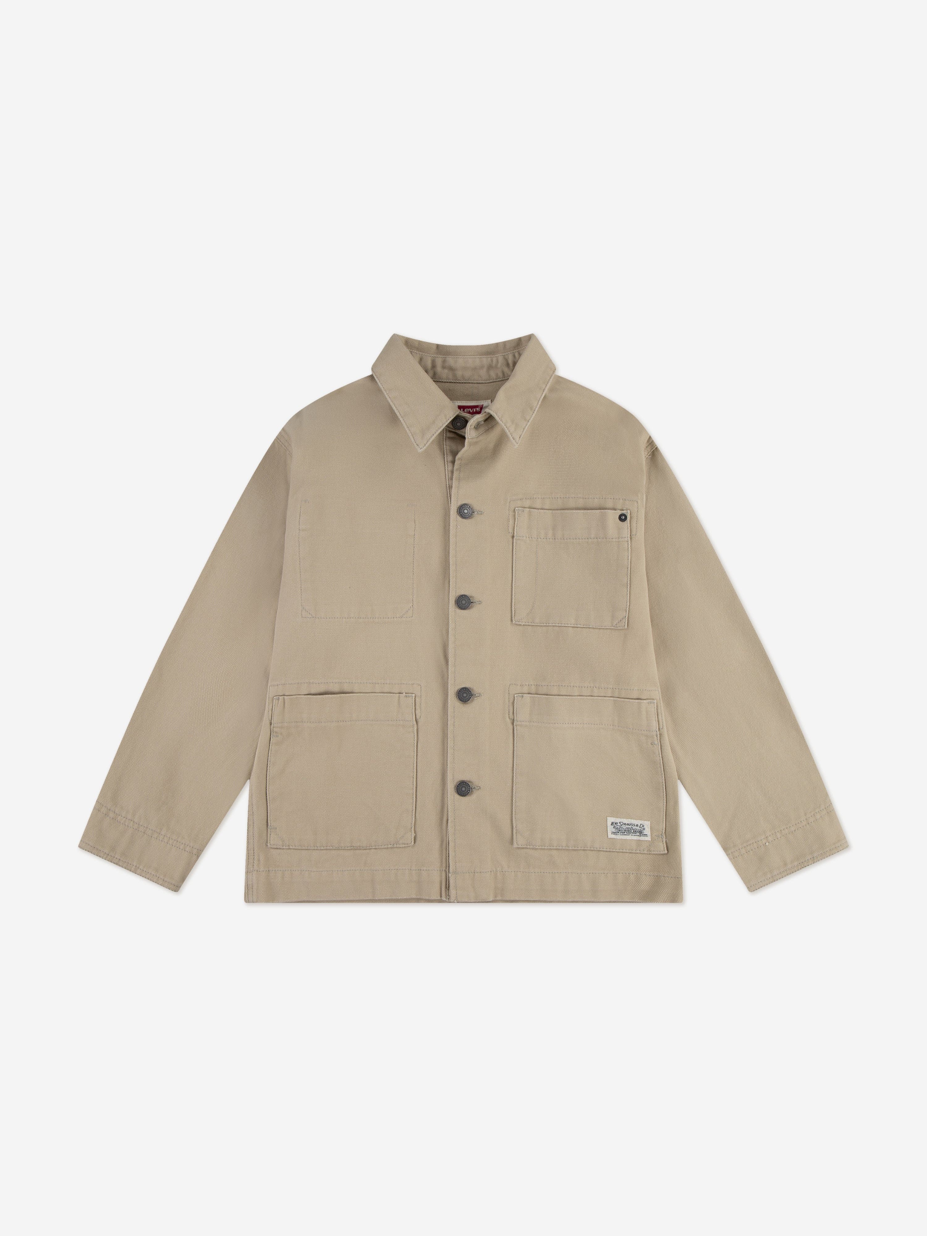 Boys Chore Jacket in Beige Clearance For Nice
