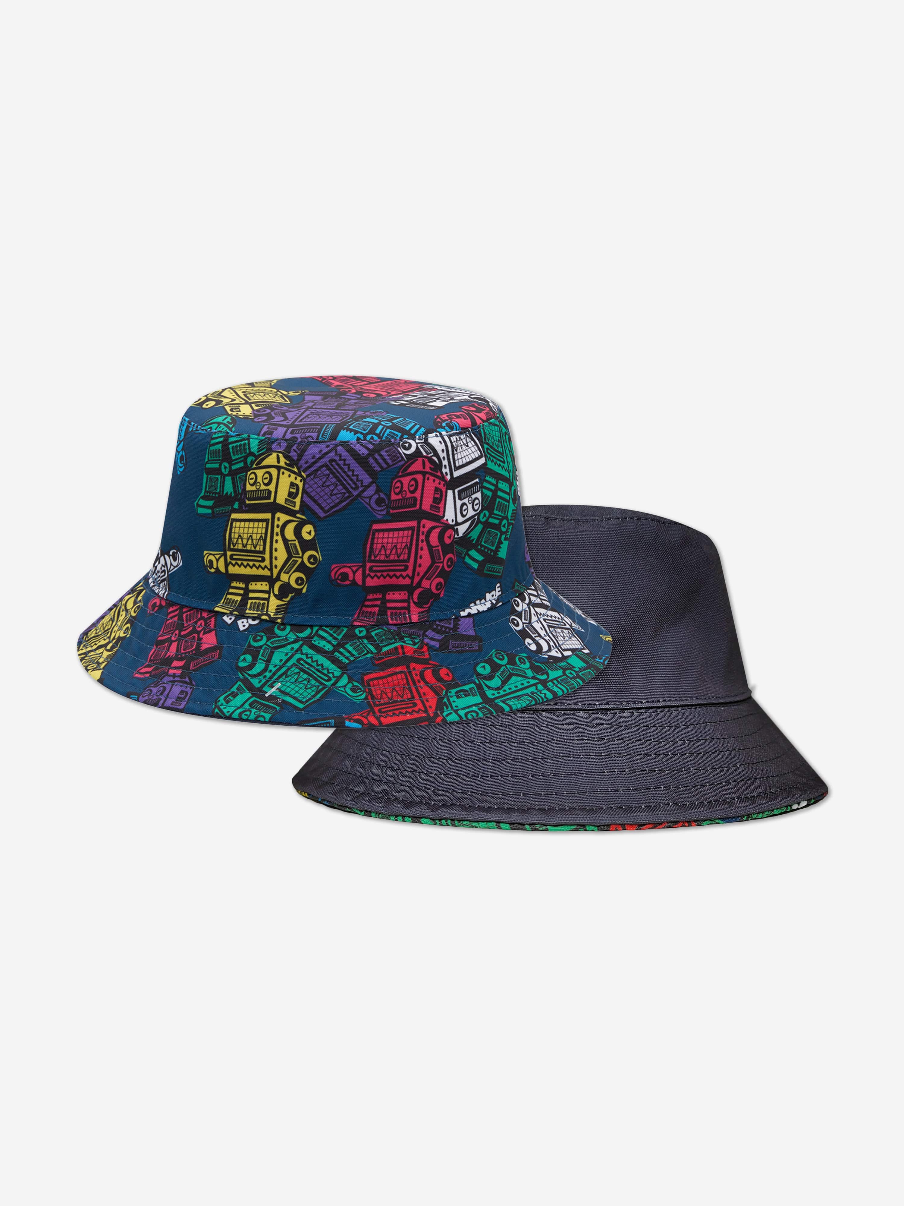 Billionaire Boys Club Kids Robot Print Reversible Bucket Hat in Multicolour Visa Payment Cheap Pice