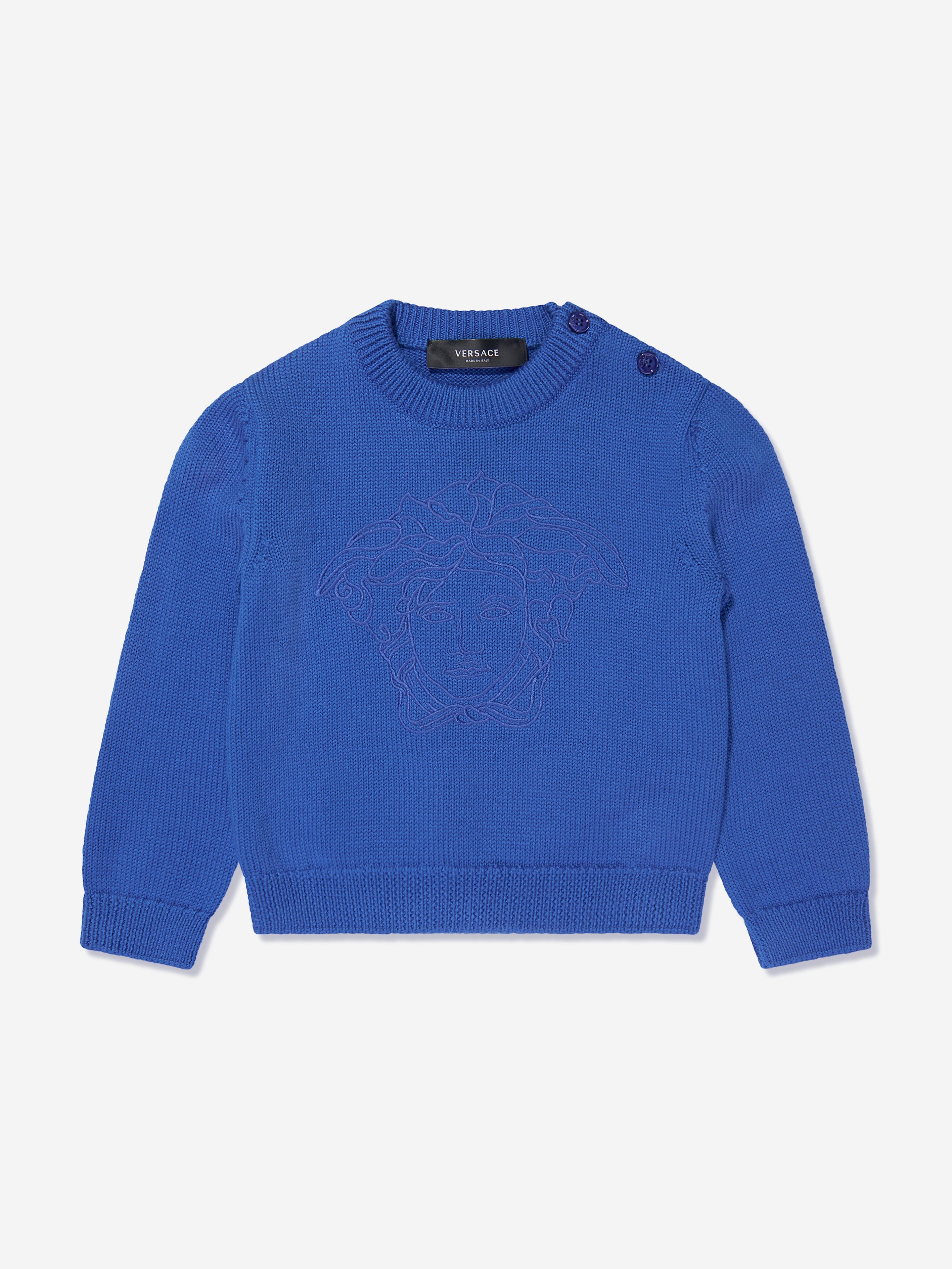 Versace Baby Boys Logo Jumper in Blue Cheapest Pice Online