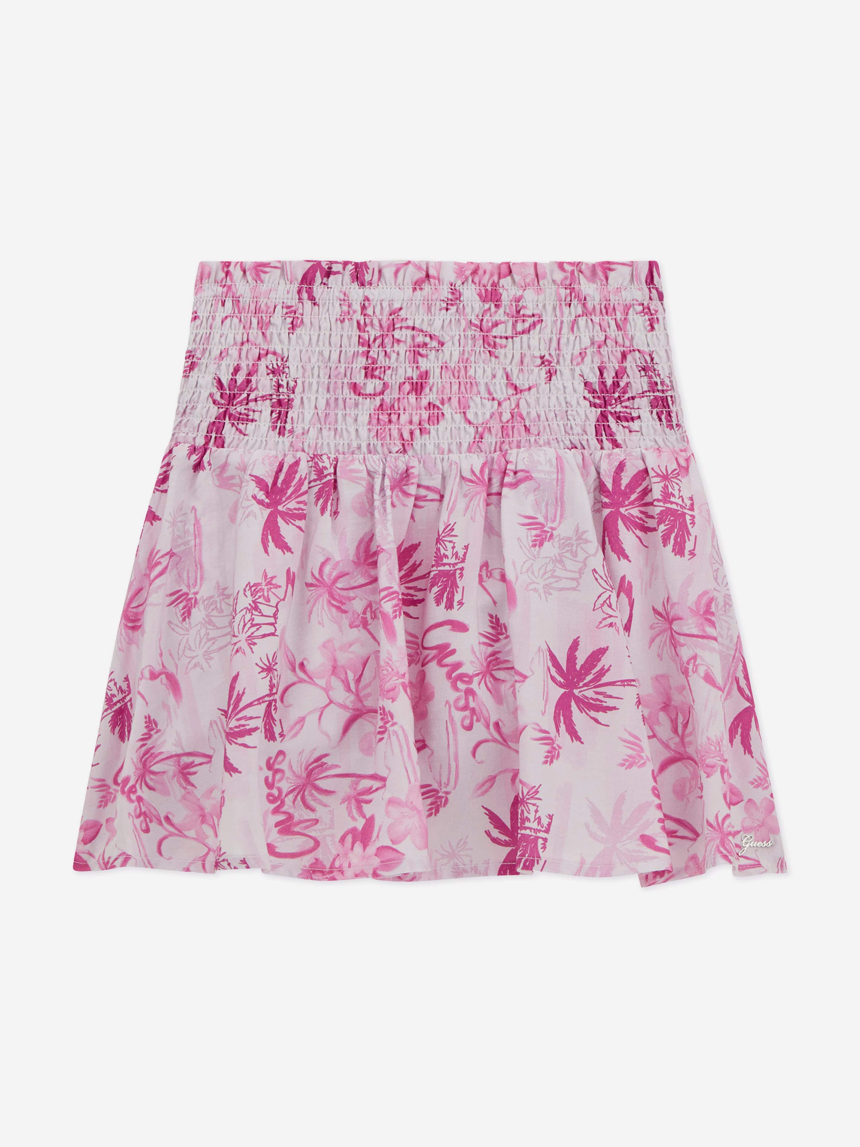 Girls Palm Tree Mini Skirt in Pink Discount Original