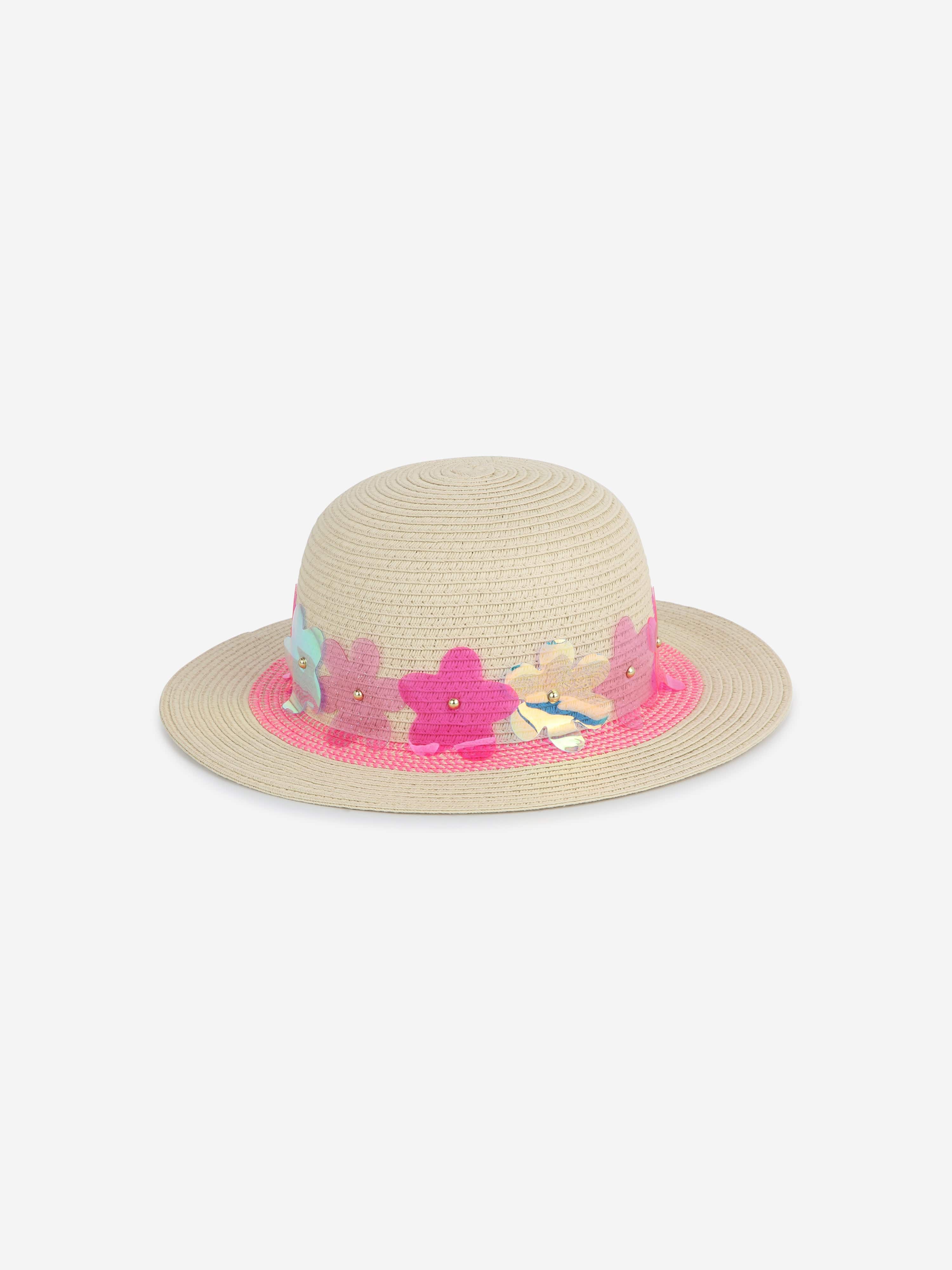Billieblush Girls Flower Sun Hat in Beige Free Shipping Factory Outlet