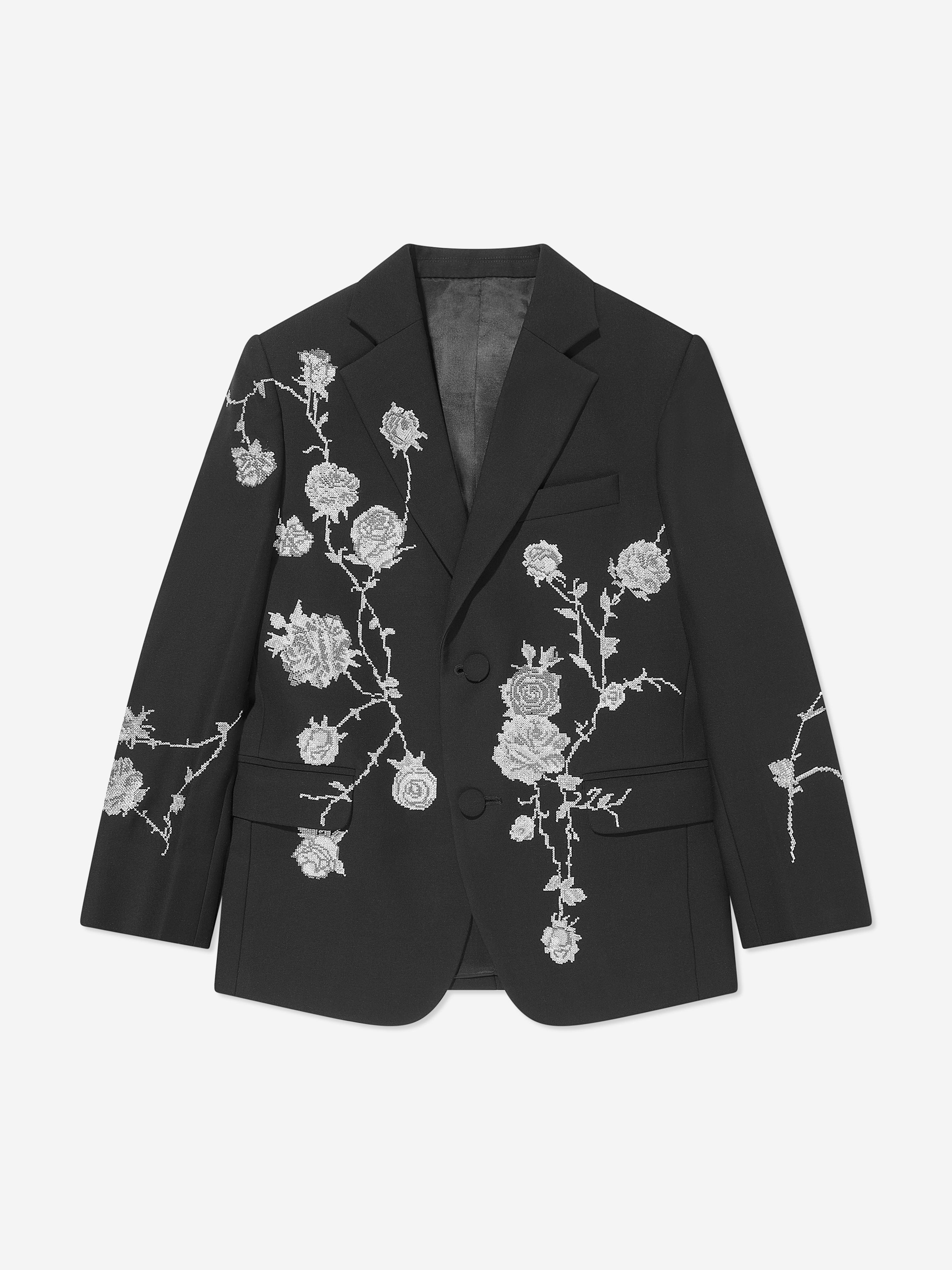 Maison Ava Boys Floral Lucien Blazer in Black Latest Collections For Sale