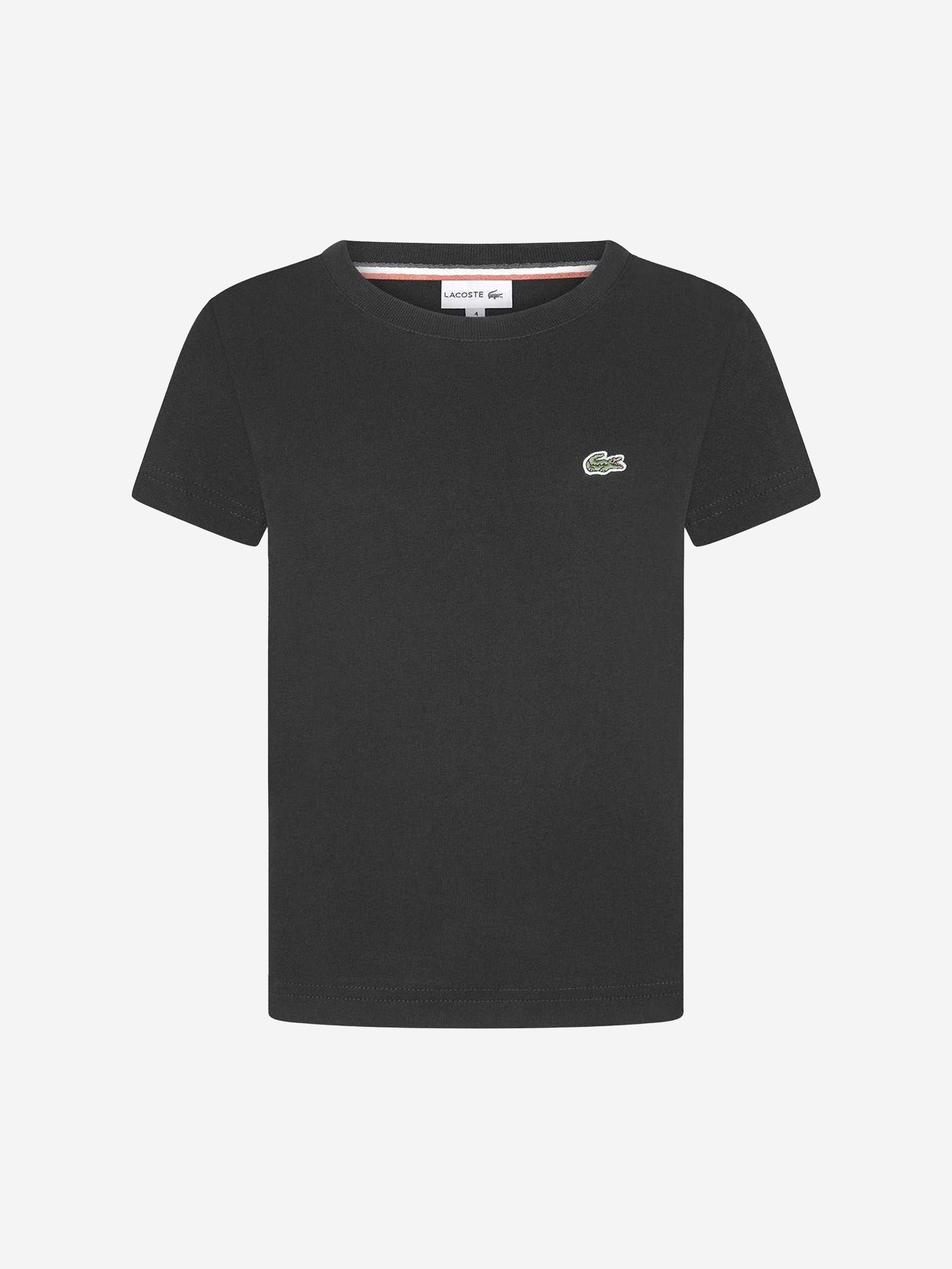Lacoste Boys Logo T-Shirt in Black For Sale Official Site