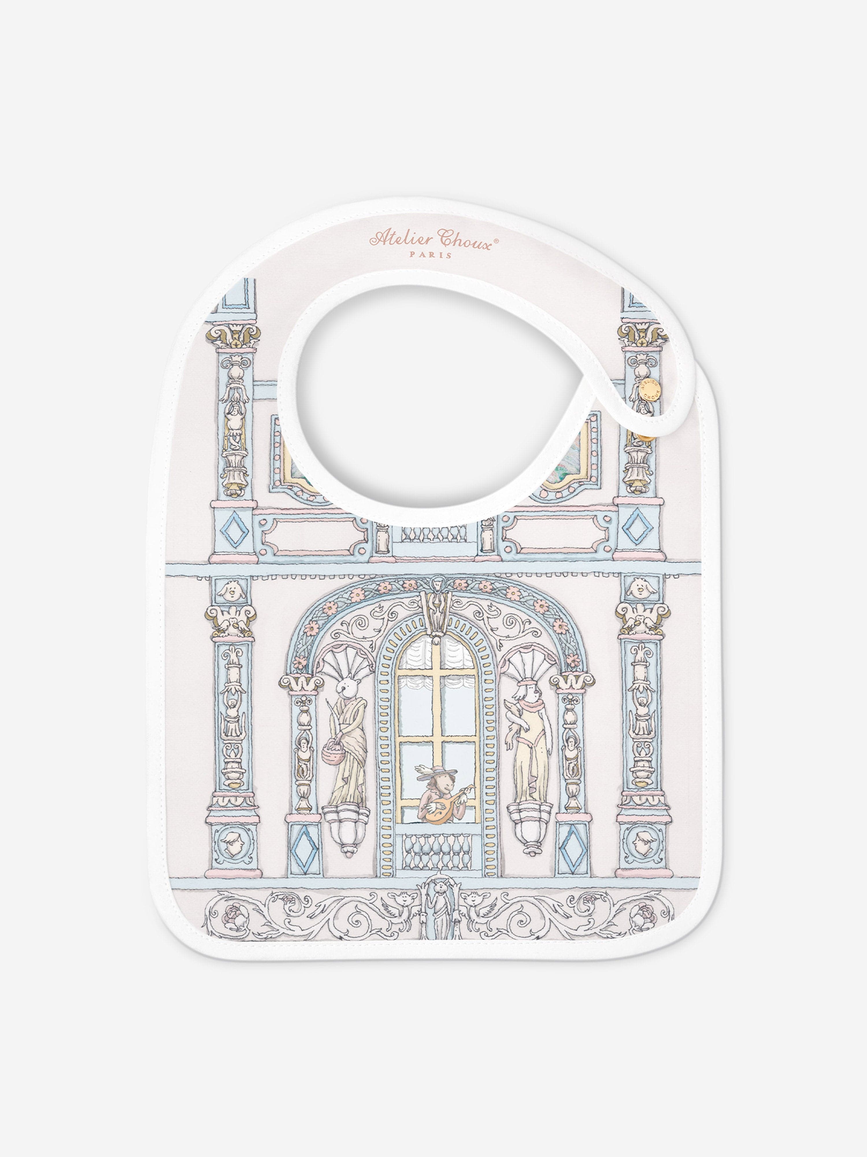 Atelier Choux Baby Boys Chteau Choux Satin Bib in Blue Cheap Tumblr