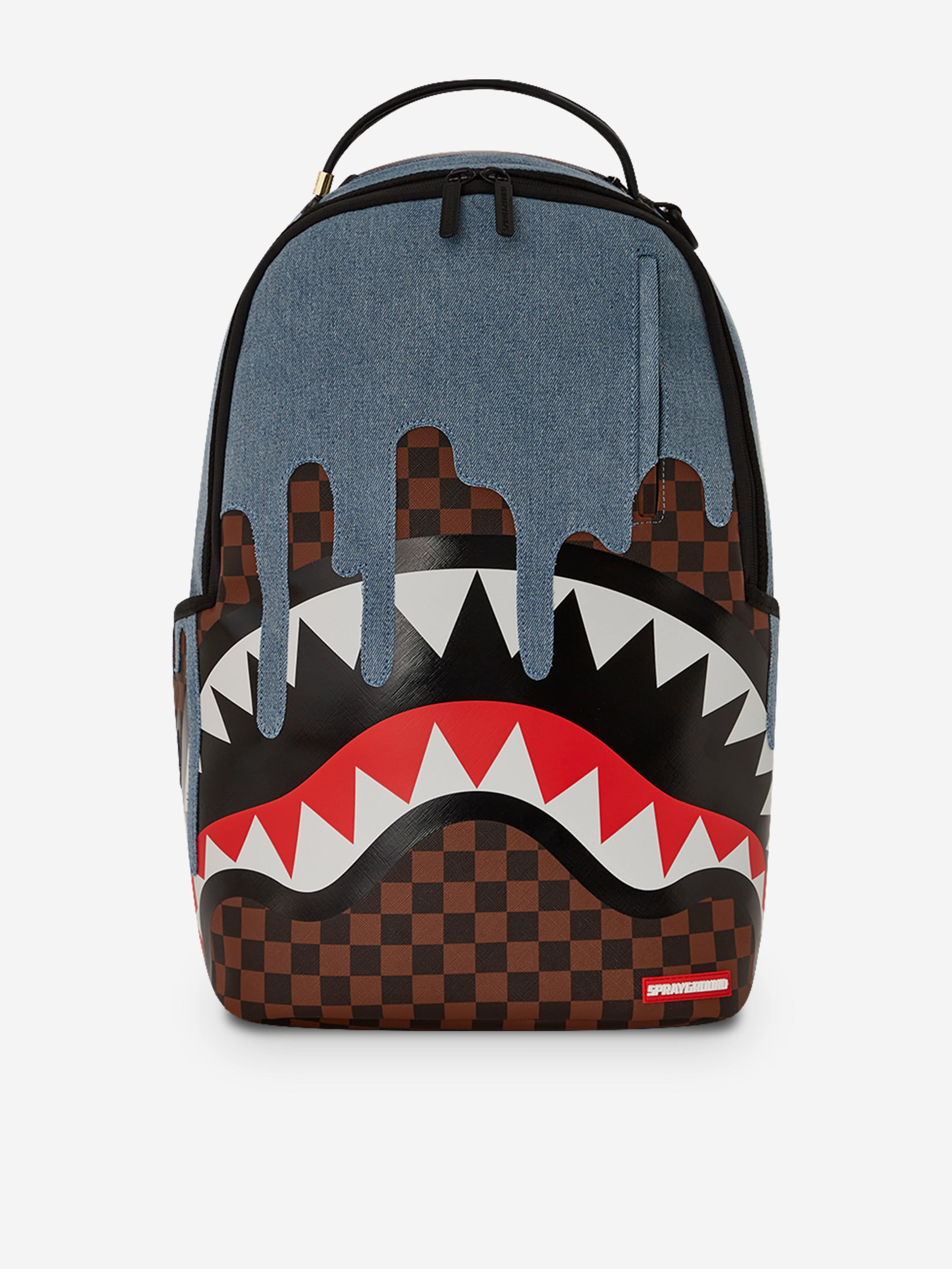 Sprayground Kids Denim Drip Backpack in Multicolour (46cm) Outlet Exclusive