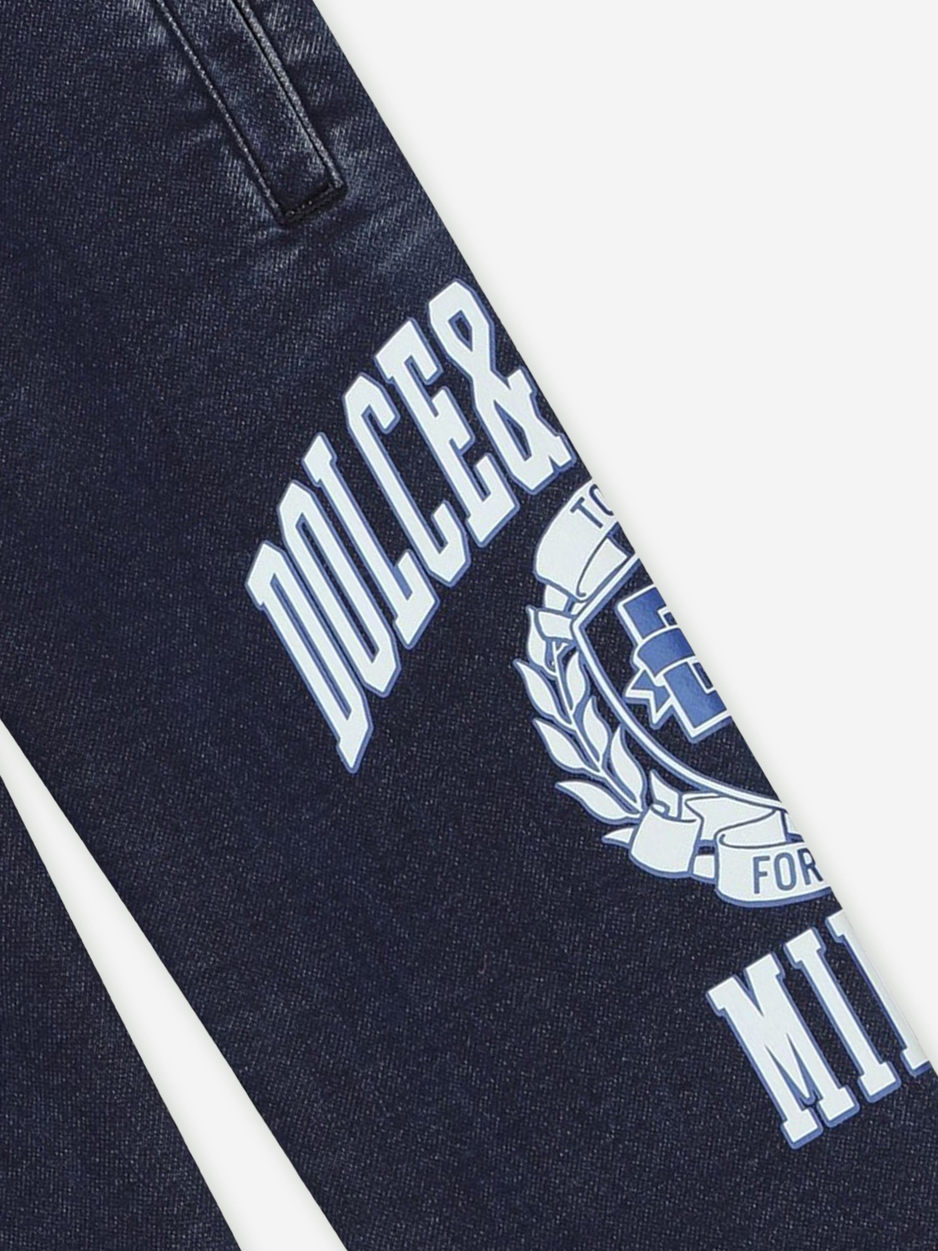 Dolce & Gabbana Boys Logo Joggers in Blue Cheap Sale Wholesale Pice