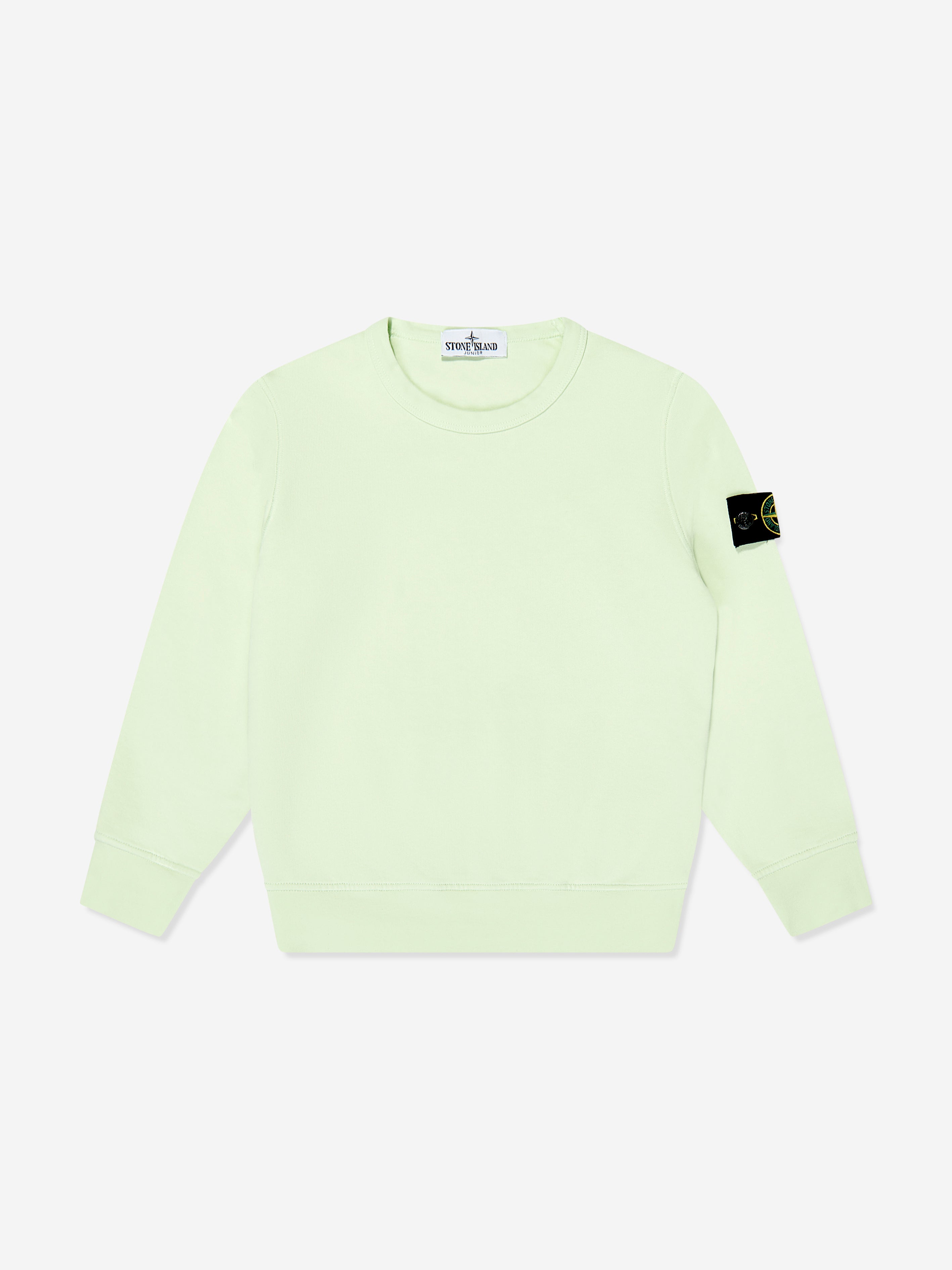 Stone Island Boys Logo Sweatshirt in Green Cheap 2025 Newest