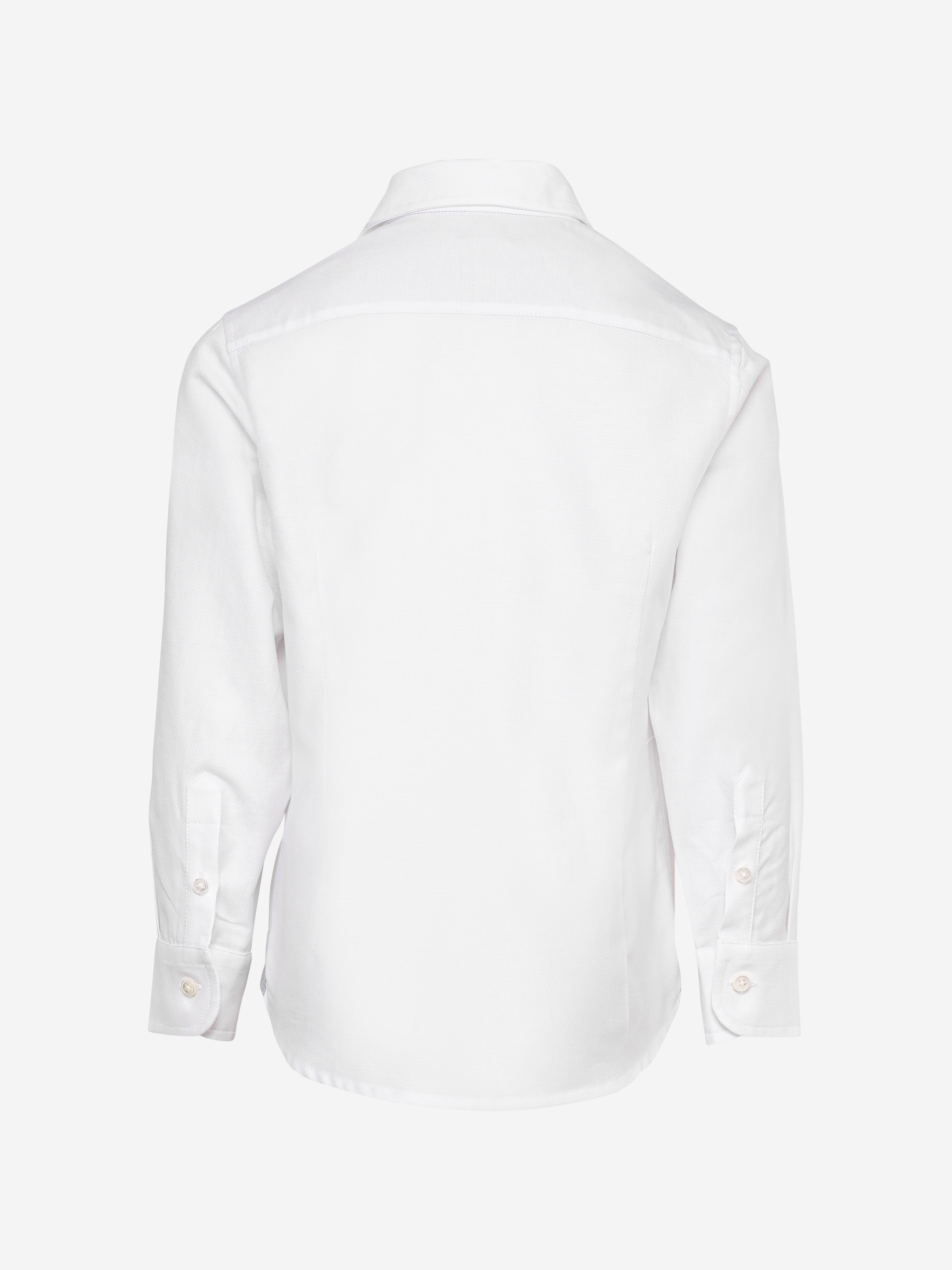 Eleventy Boys Long Sleeve Logo Shirt in White Free Shipping Low Pice Fee Shipping