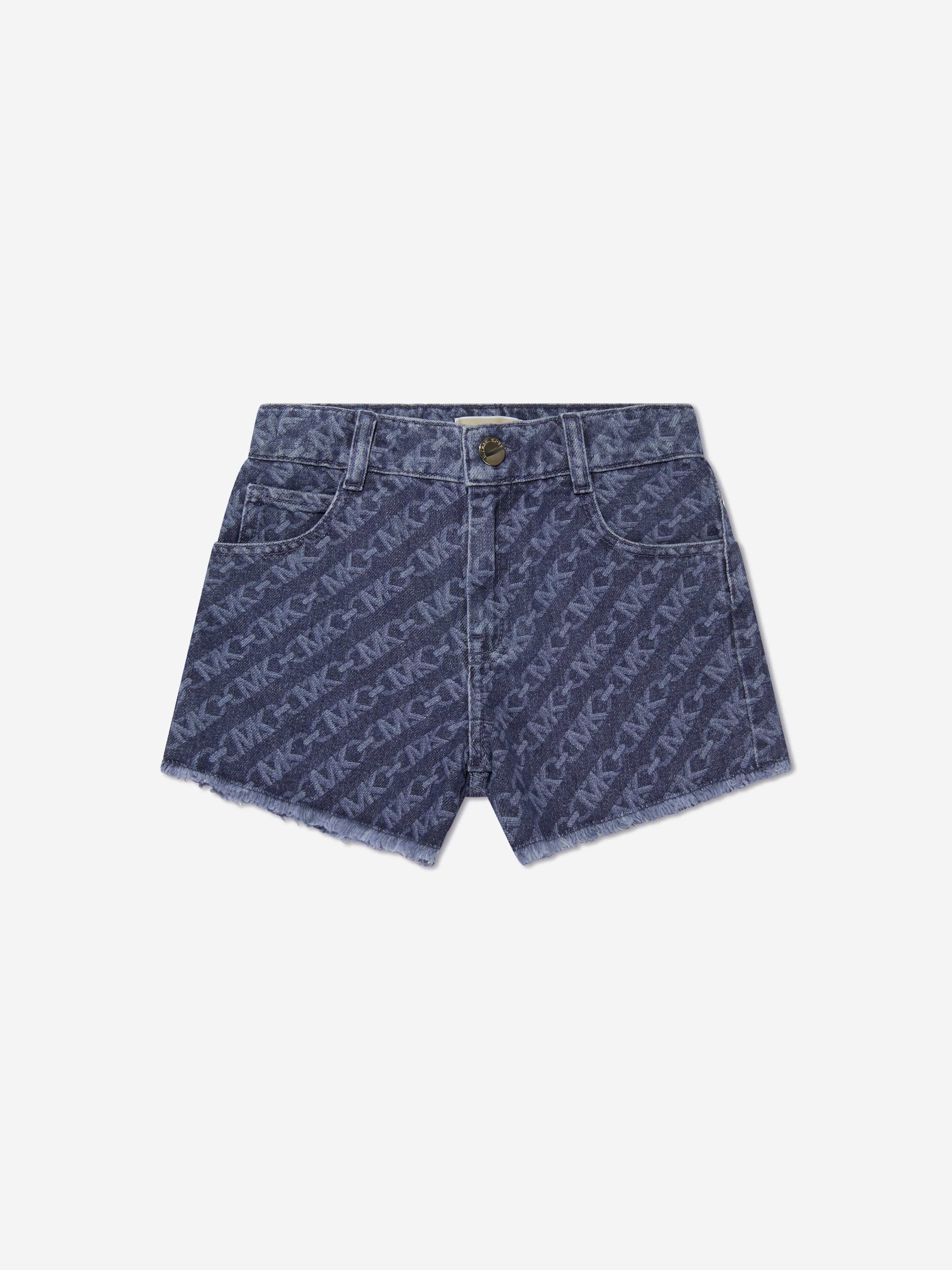 Michael Kors Girls Logo Denim Shorts in Blue Cheap Sale 2025