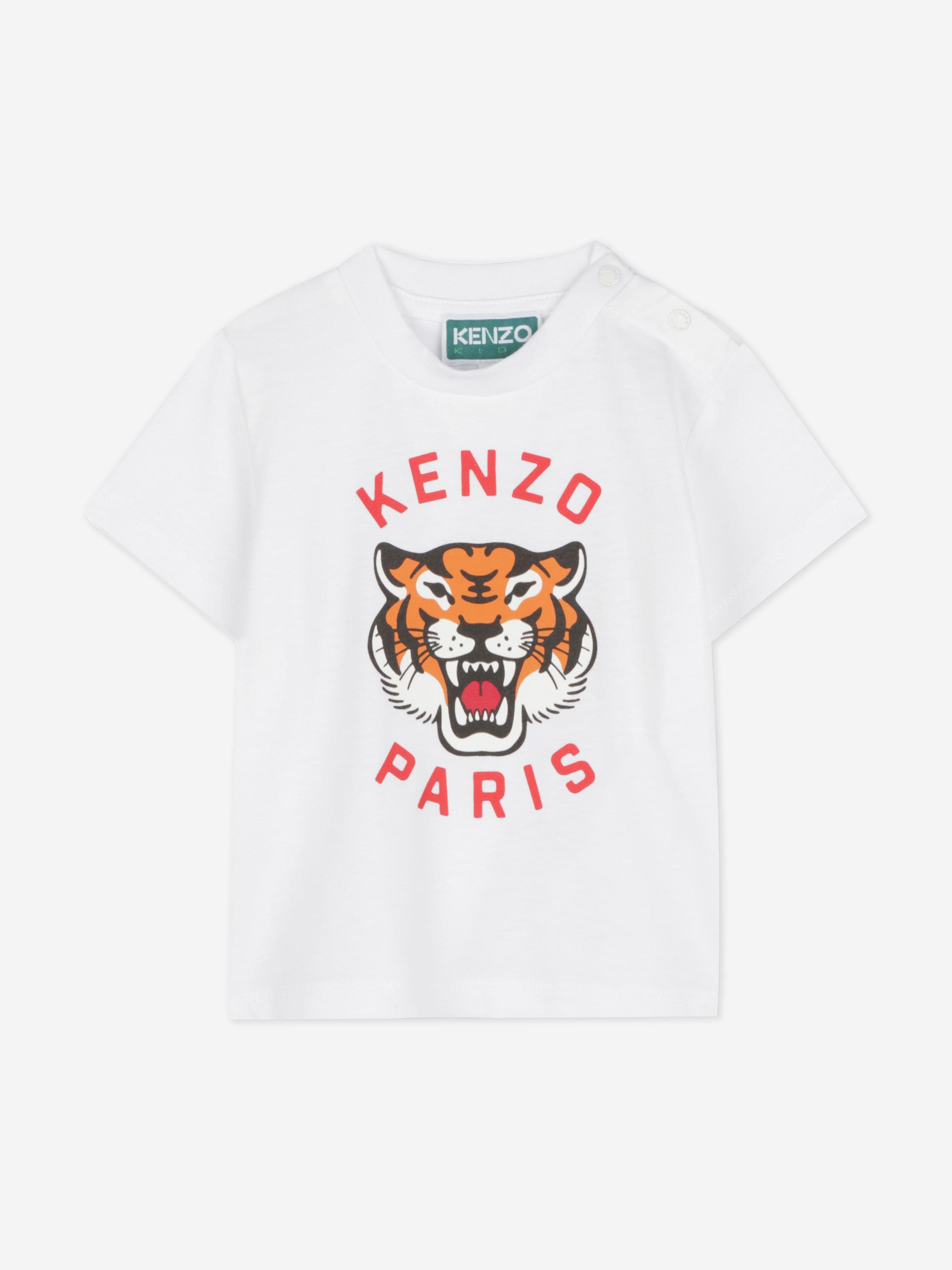 Baby Tiger Logo T-Shirt in White Discount Best