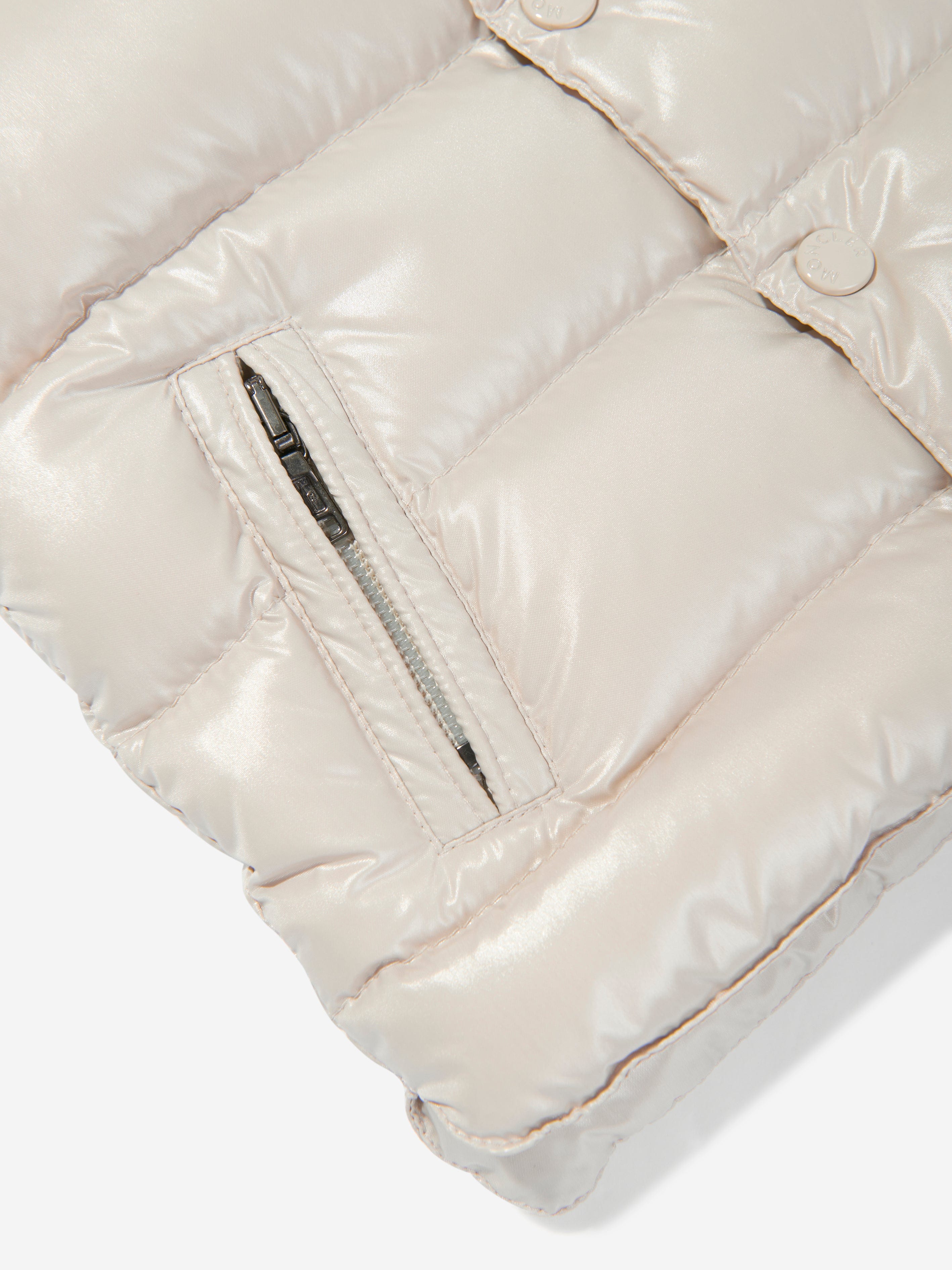 Moncler Enfant Baby Down Padded Bernard Gilet in Ivory Free Shipping Fake