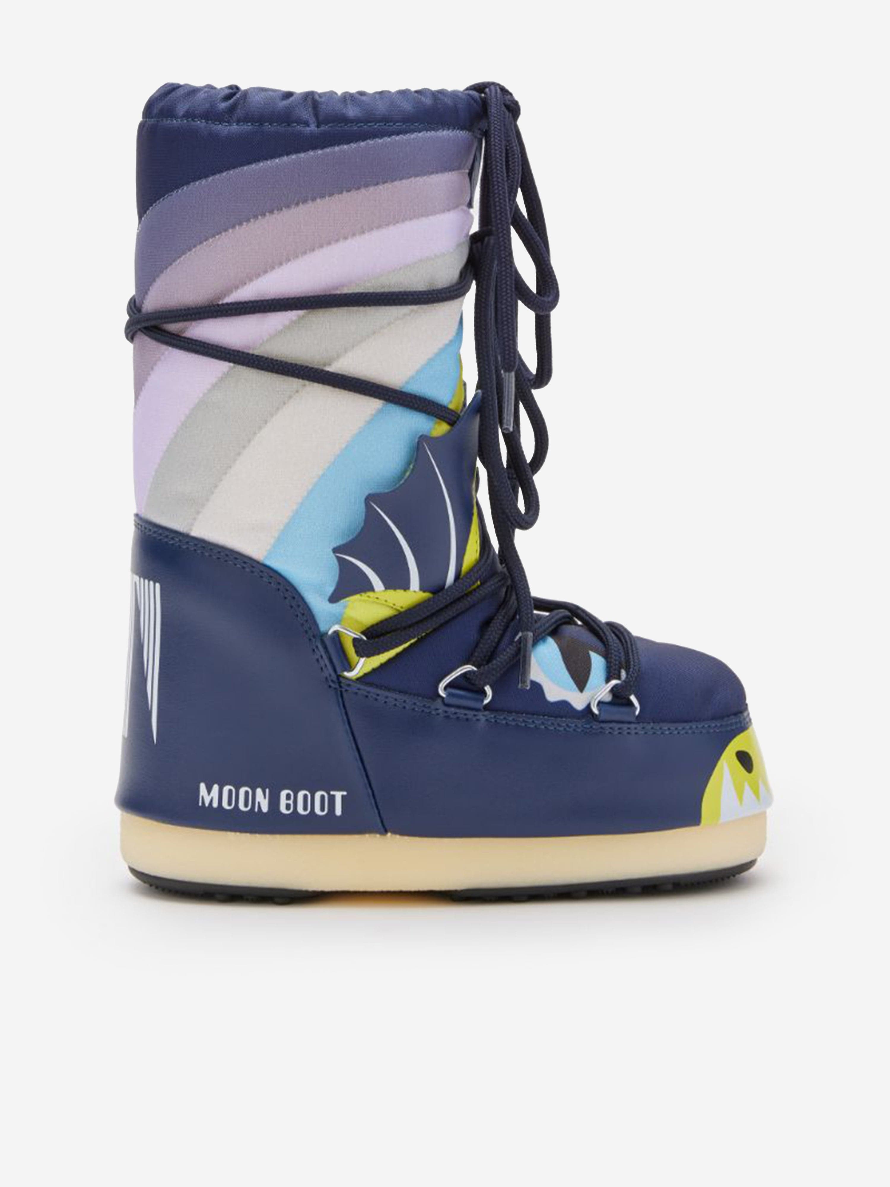 Moon Boot Boys Icon Dragon Boots in Blue Original Online