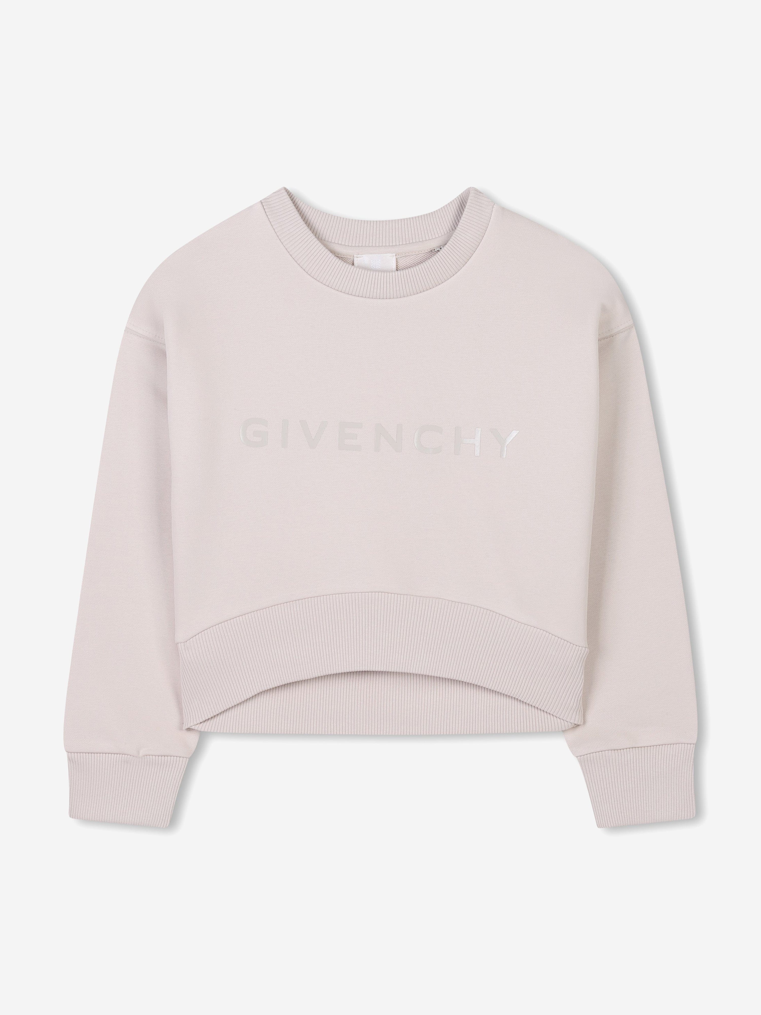 Girls Logo Print Sweatshirt in Beige For Nice Online