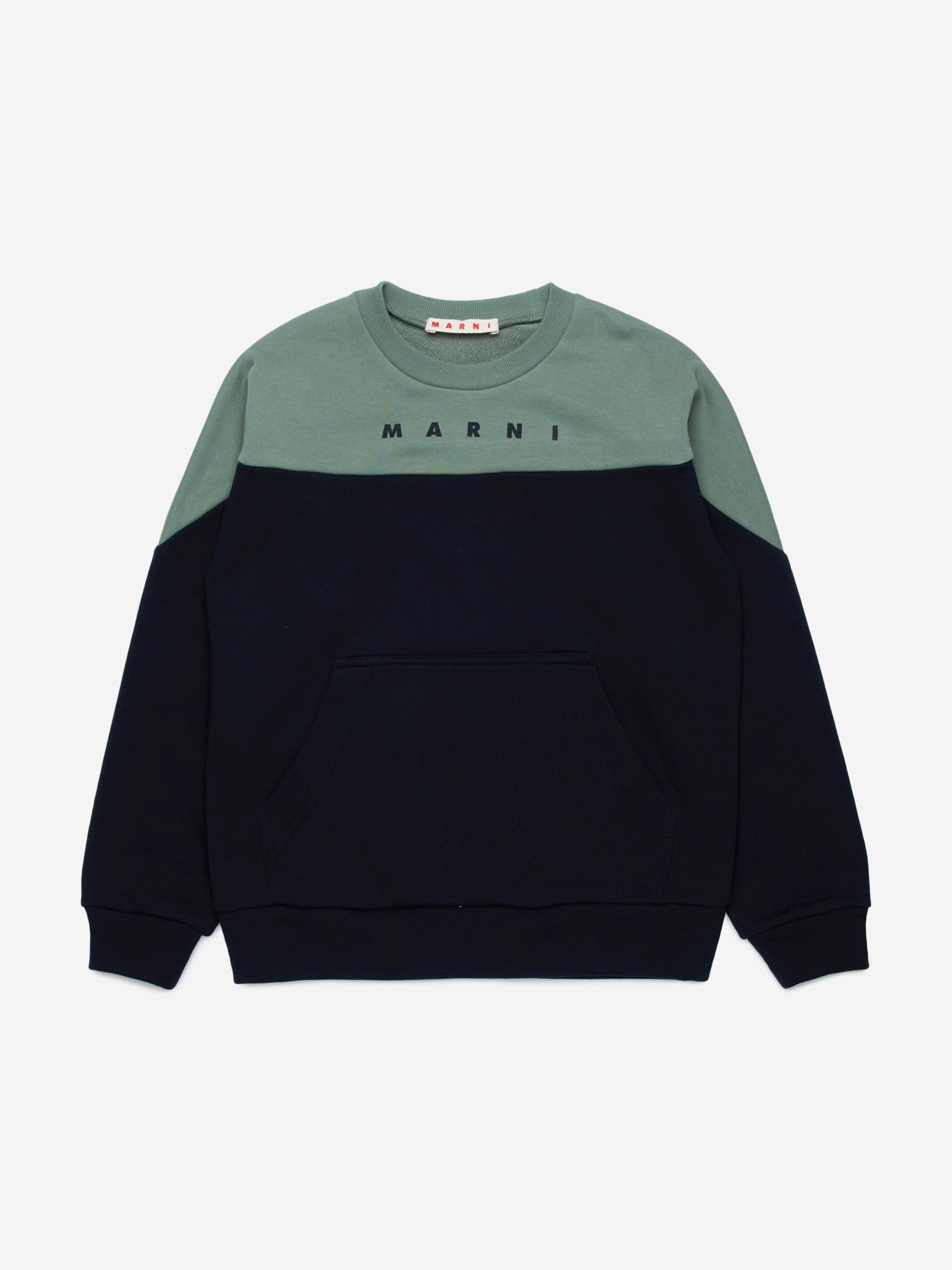 MARNI Kids Colourblock Sweatshirt in Black 100% Original Sale Online