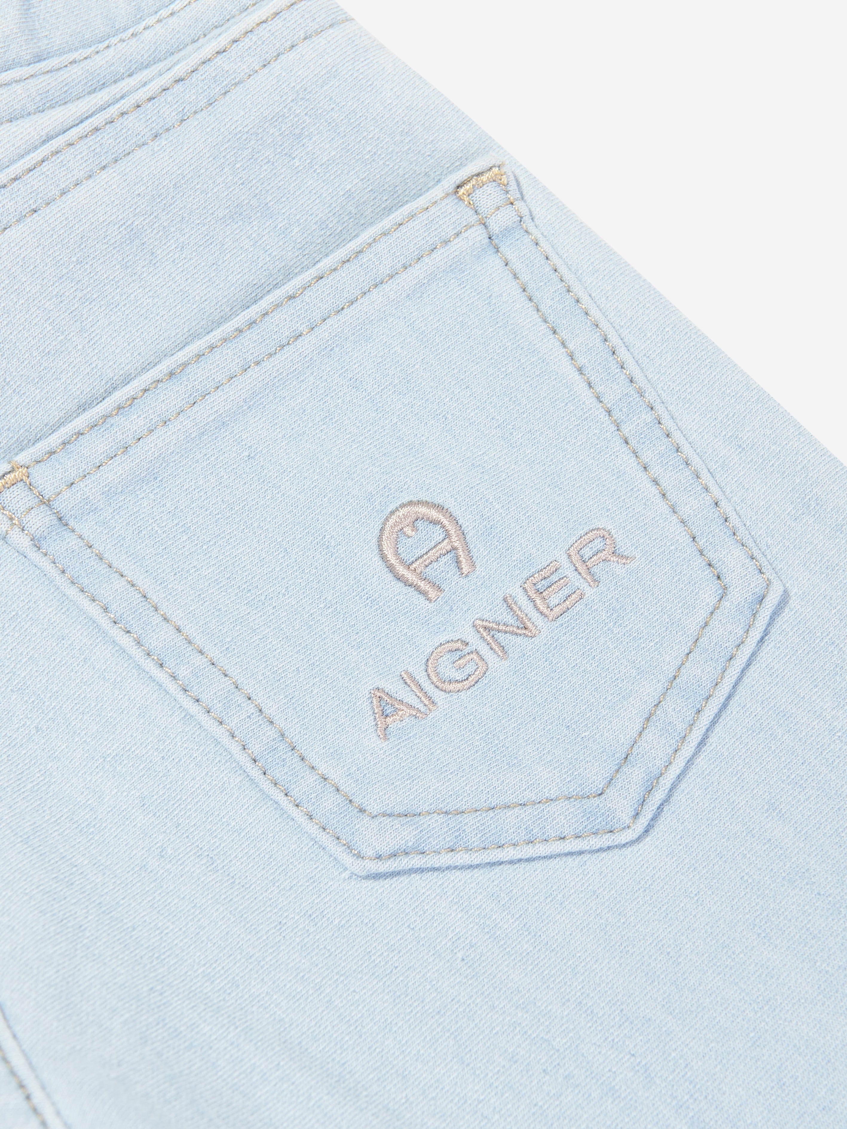 Aigner Girls Sweat Denim Trousers in Blue Online