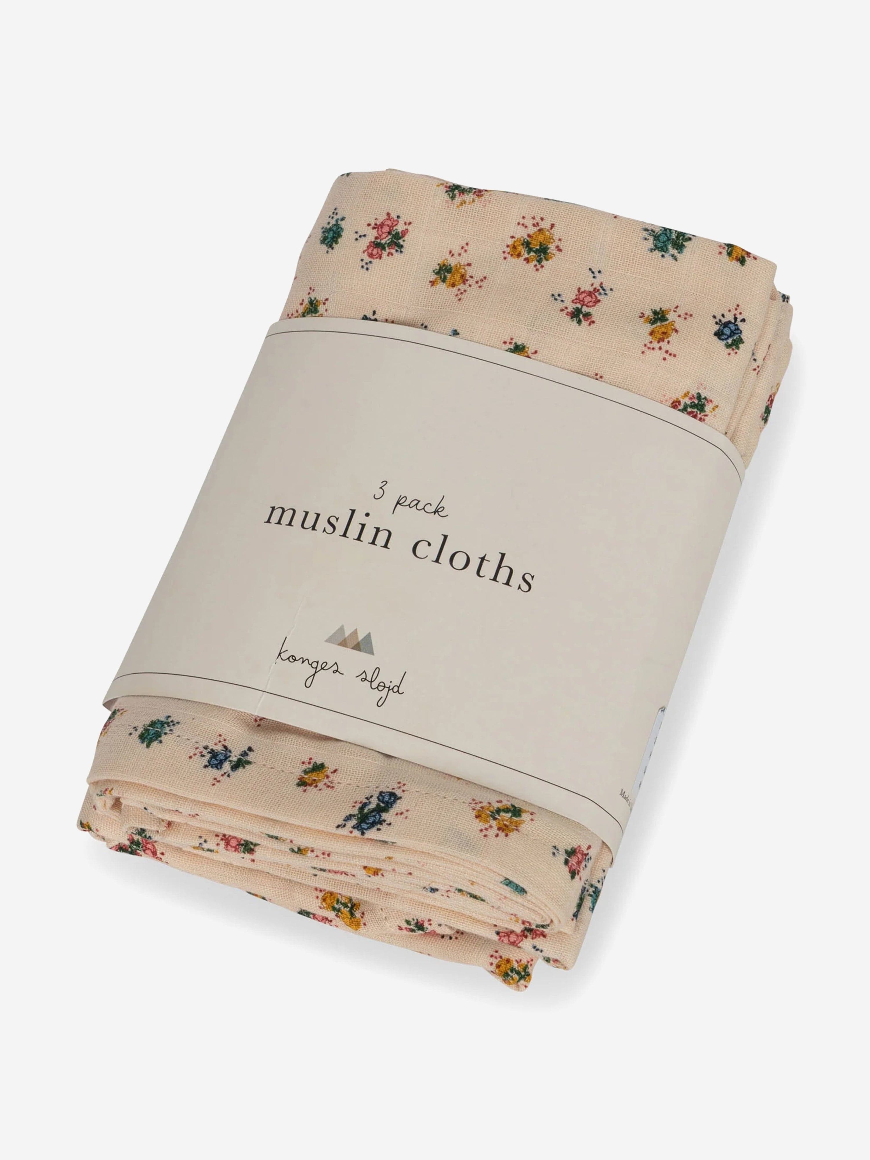 Konges Sljd Baby Girls 3 Pack Muslin Cloth Set in Pink (65cm) Genuine Cheap Online