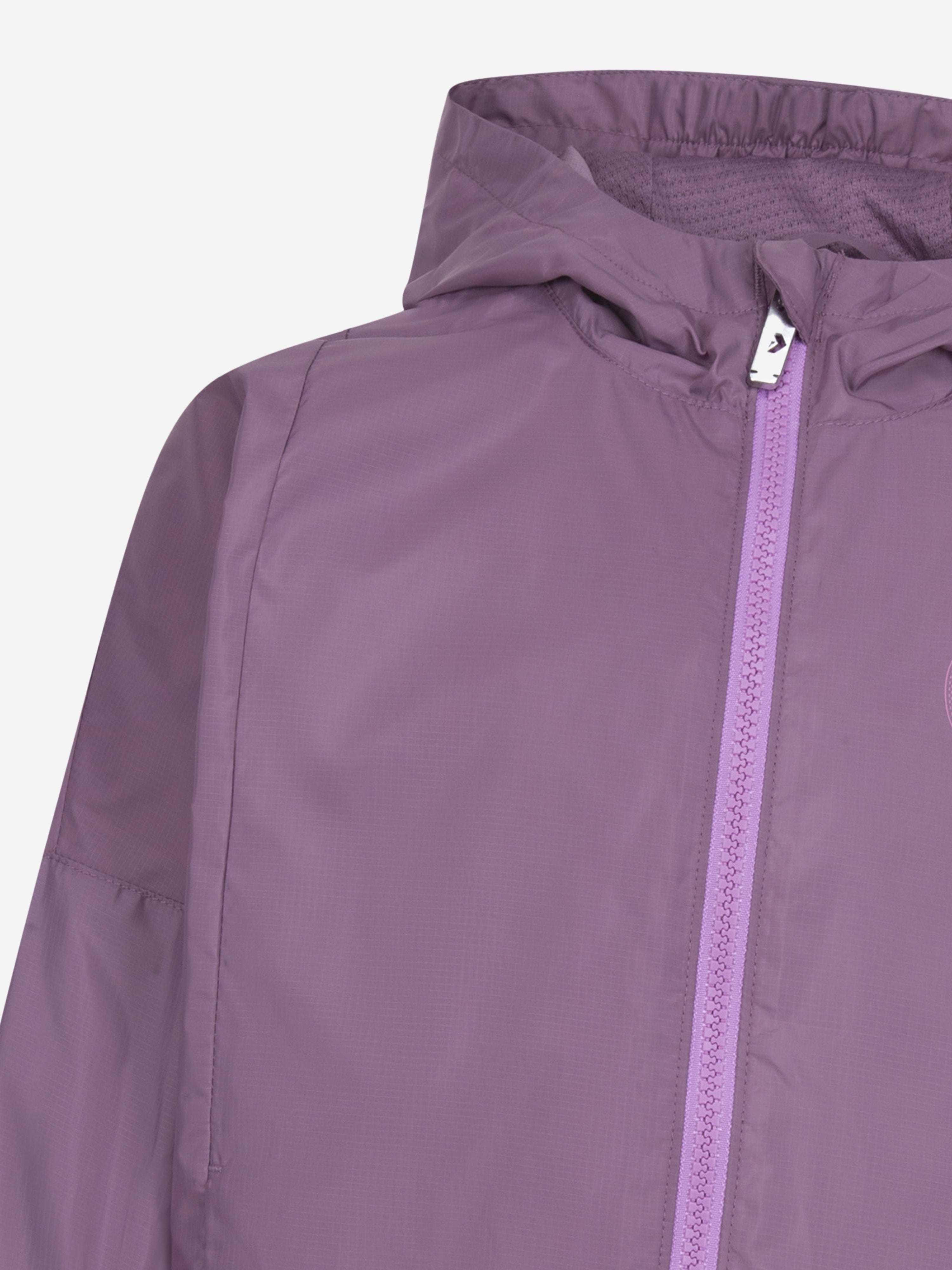 Converse Girls Hooded Zip Up Windbreaker in Purple Free Shipping Eastbay