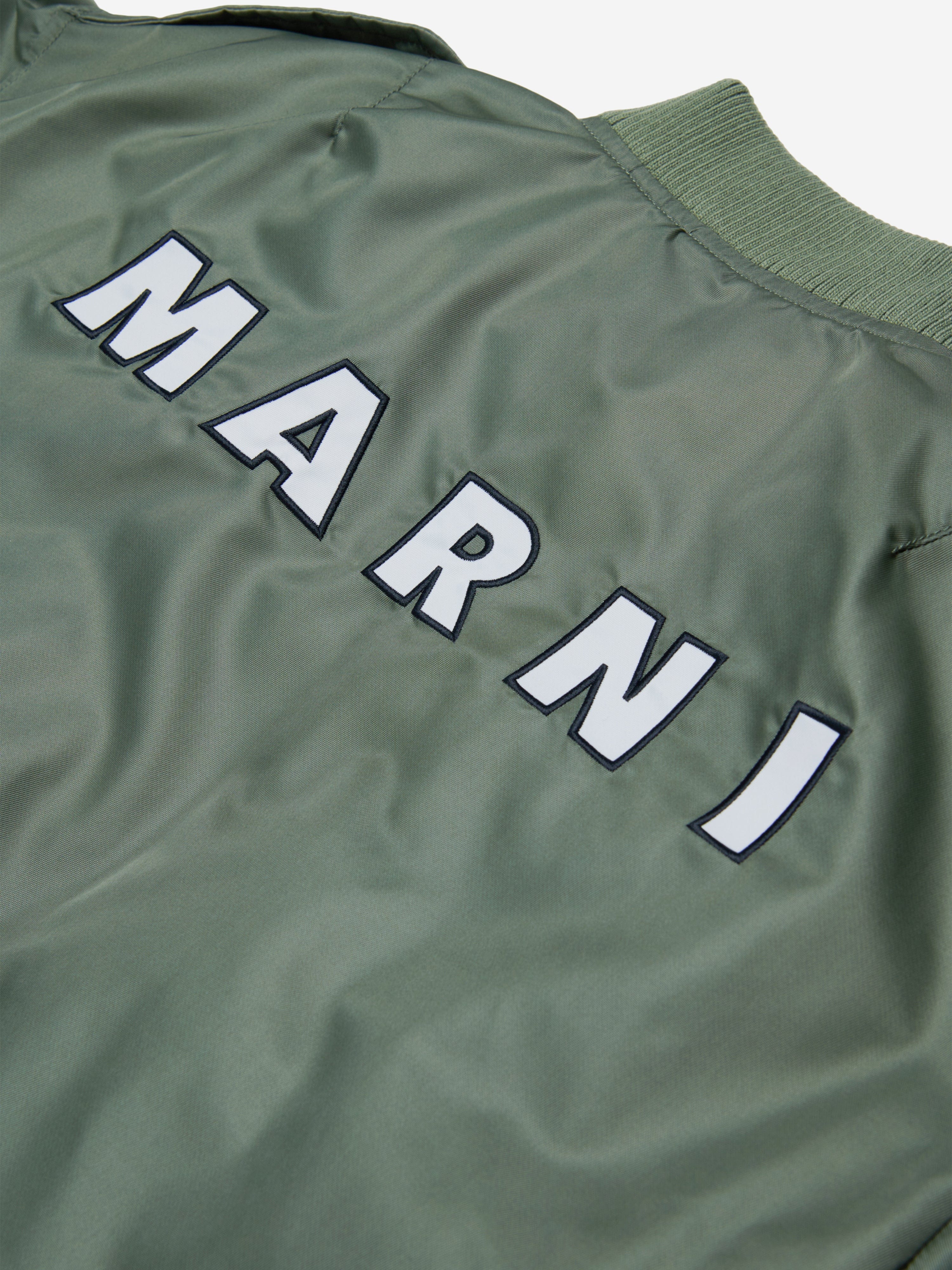 MARNI Kids Bomber Jacket in Green Outlet Online