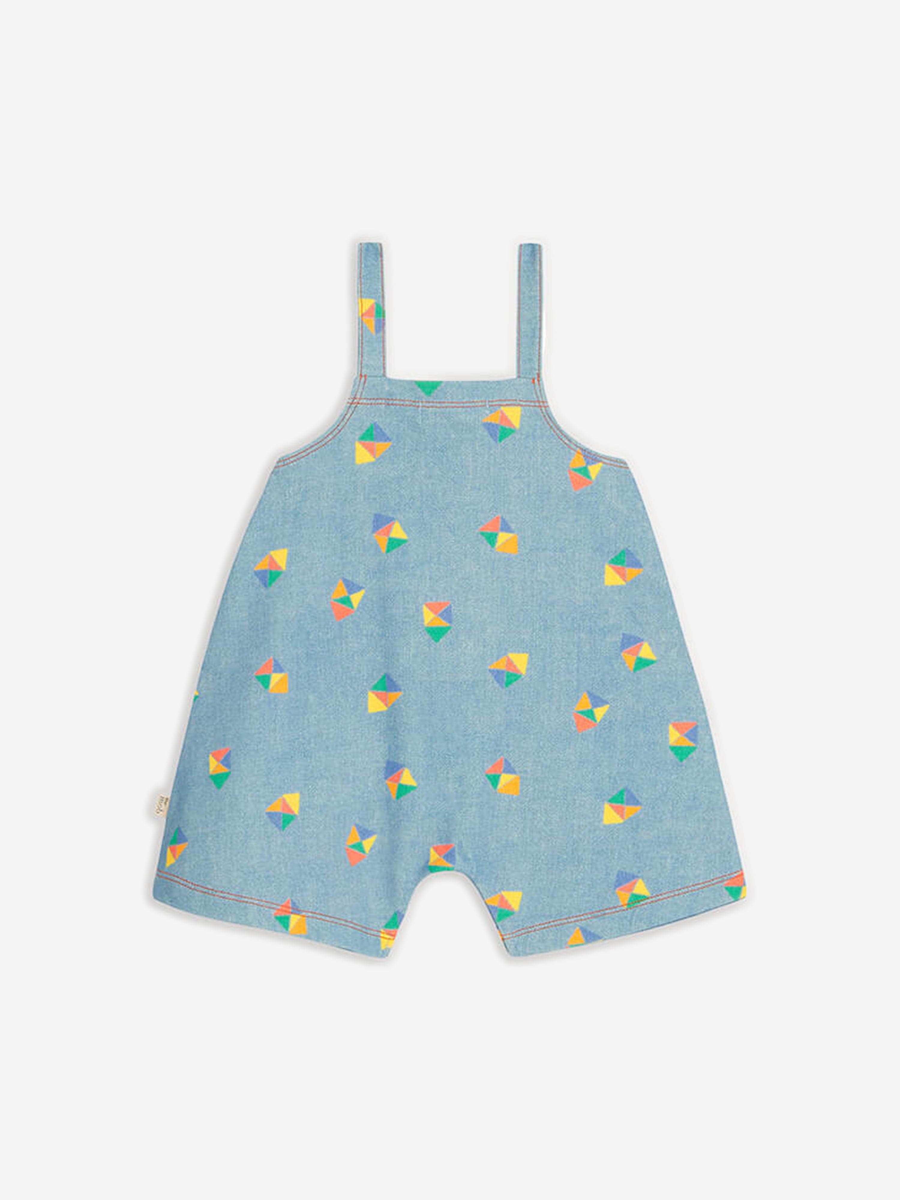 The Bonnie Mob  Boys Mako  Dungaree Romper in Blue Best Sale Cheap Online
