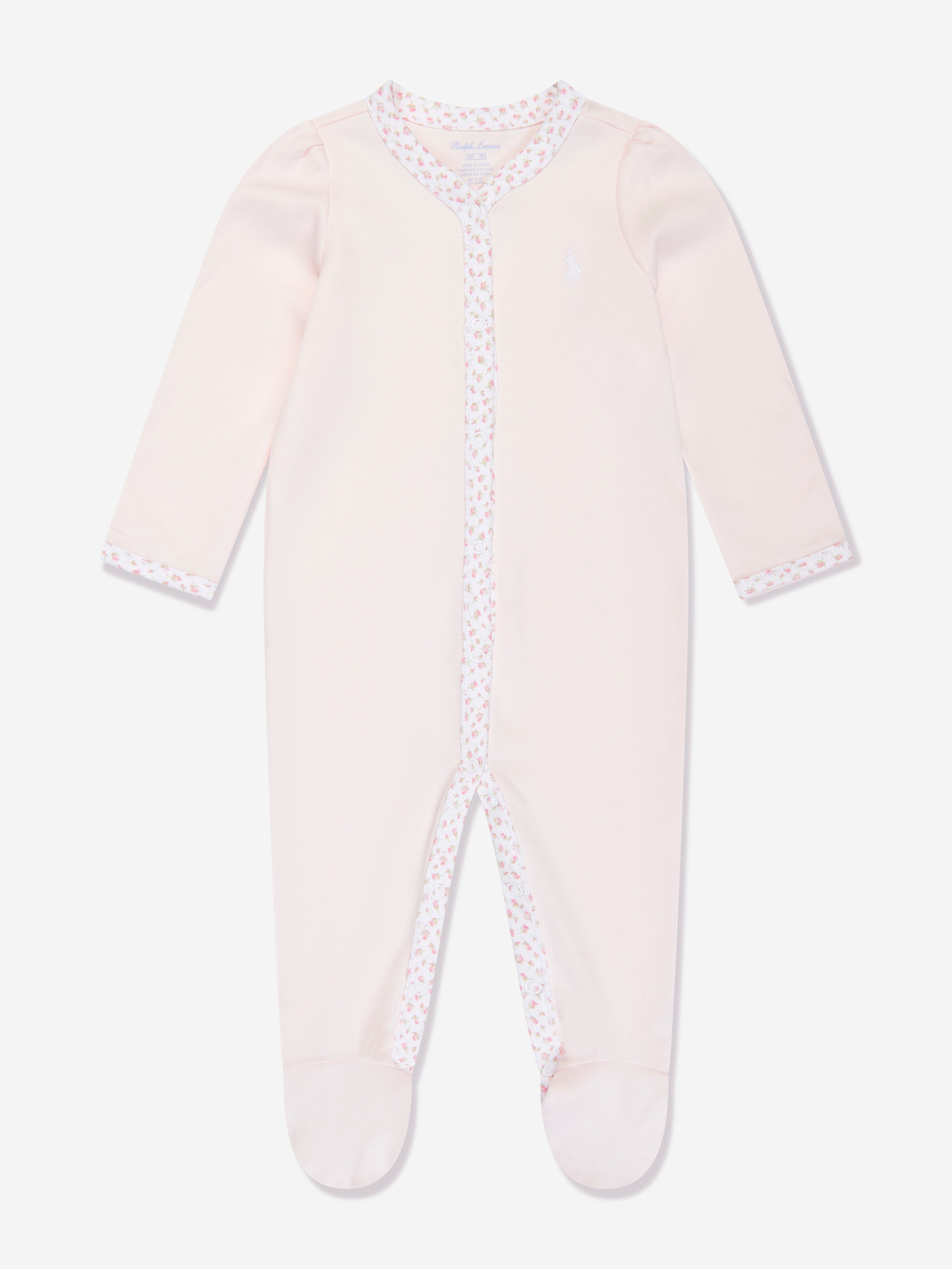 Ralph Lauren Baby Girls Cotton Babygrow in Pink Cheap Sale Footaction