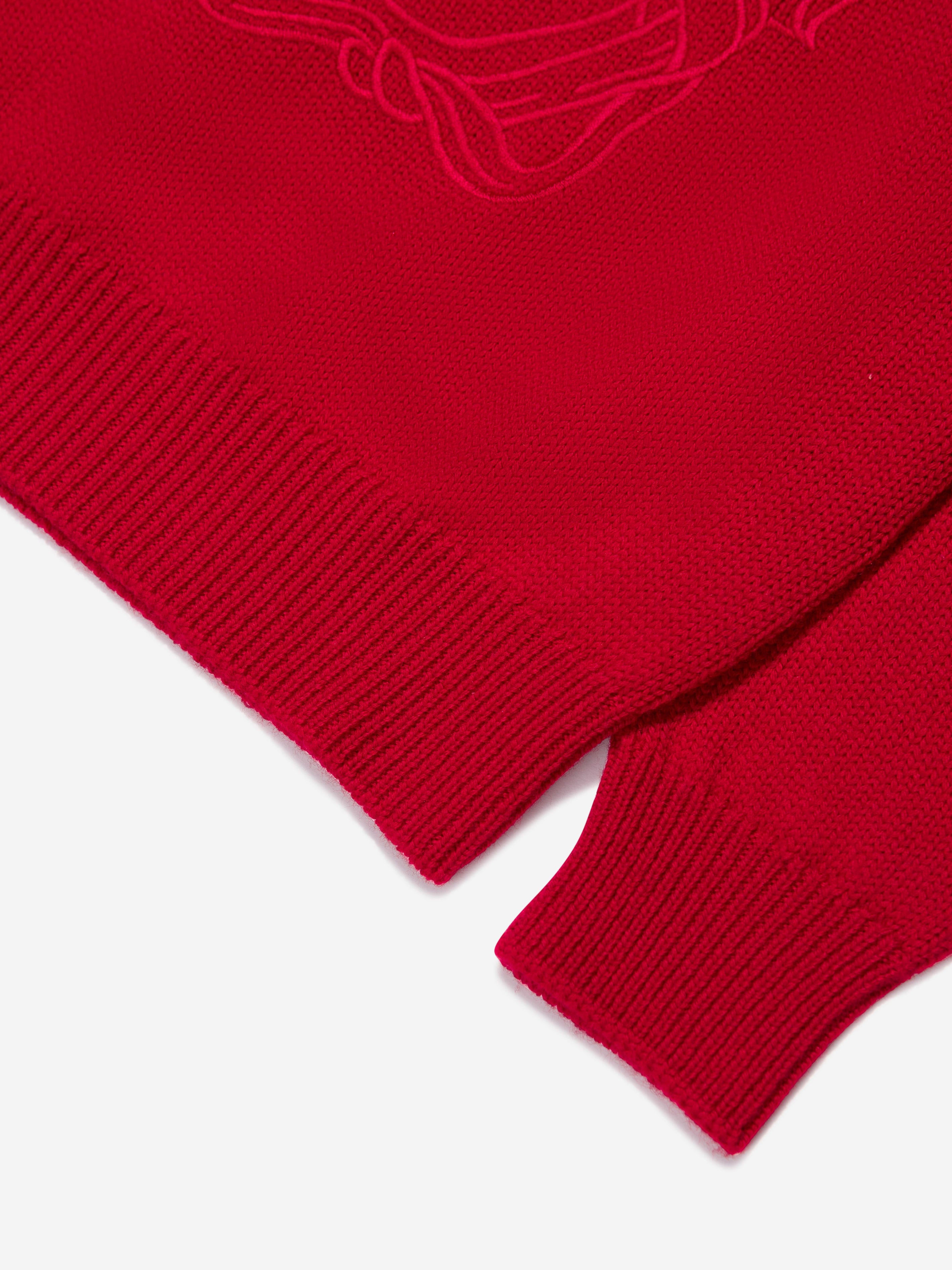Versace Girls Knitted Medusa Jumper in Red Cheap Sale Supply