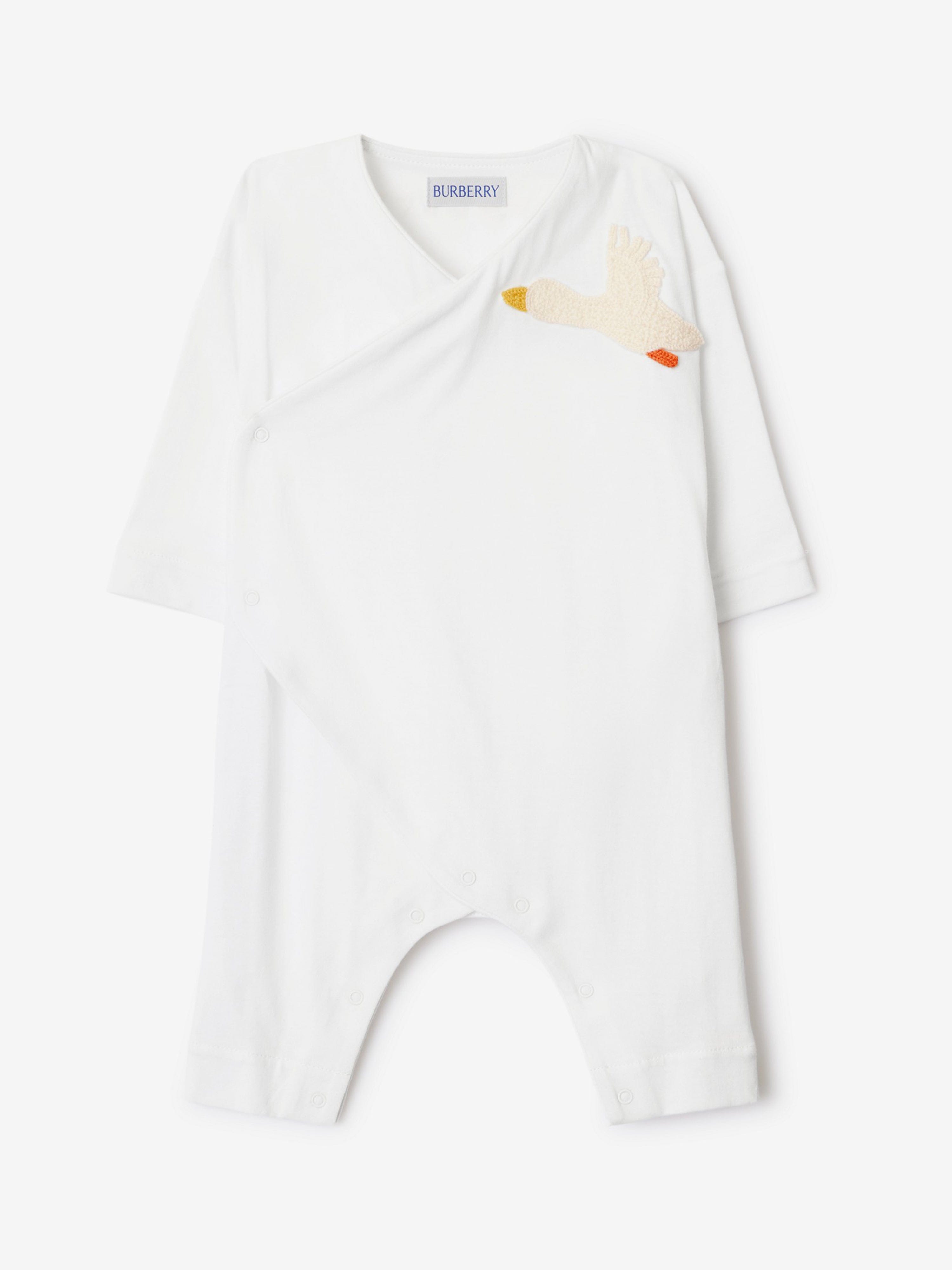 Burberry Baby Rizzo Duck Babygrow in White Clearance Low Pice Fee Shipping