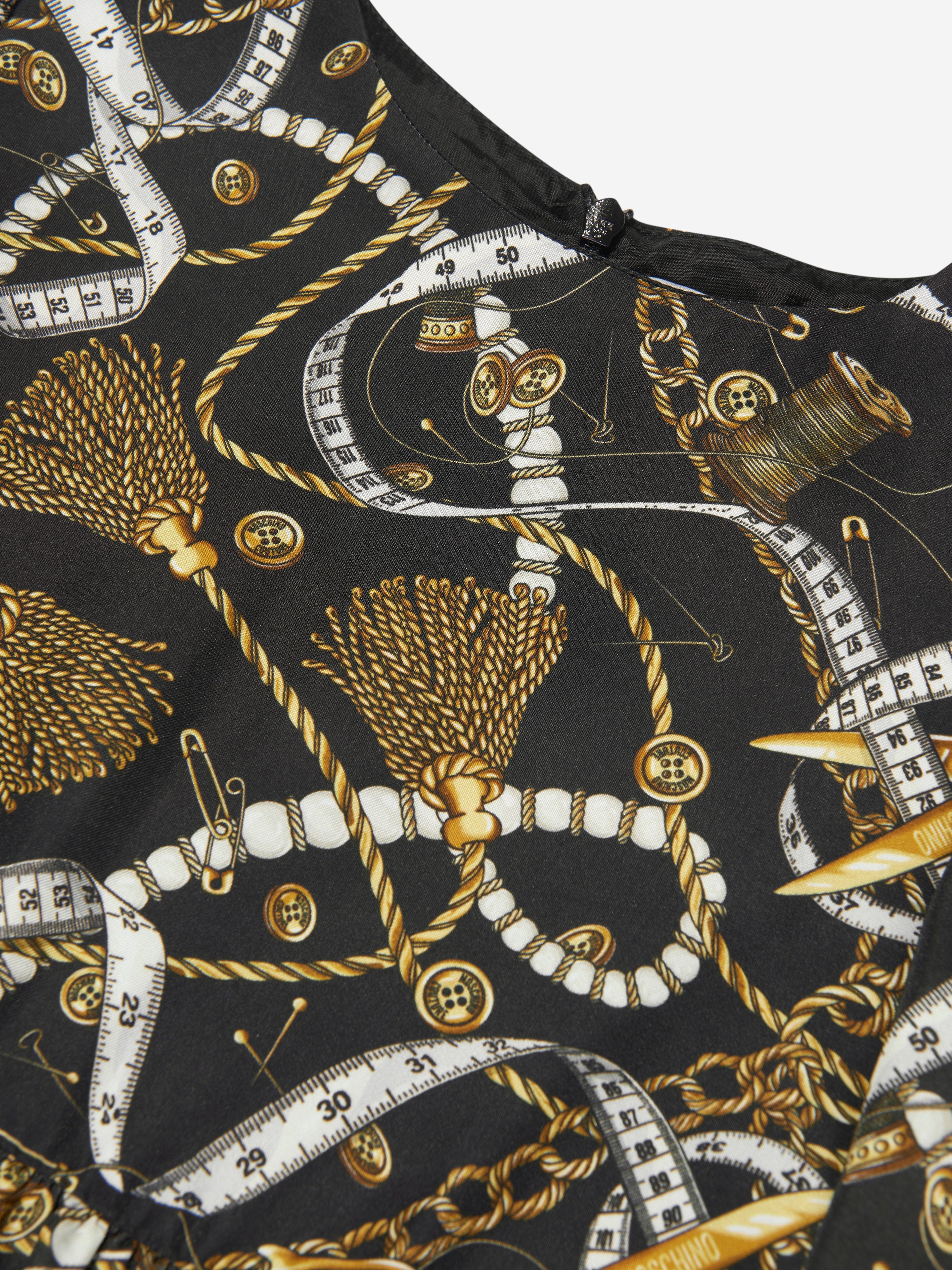 Moschino Girls Chain Print Dress in Black Cheap Affordable