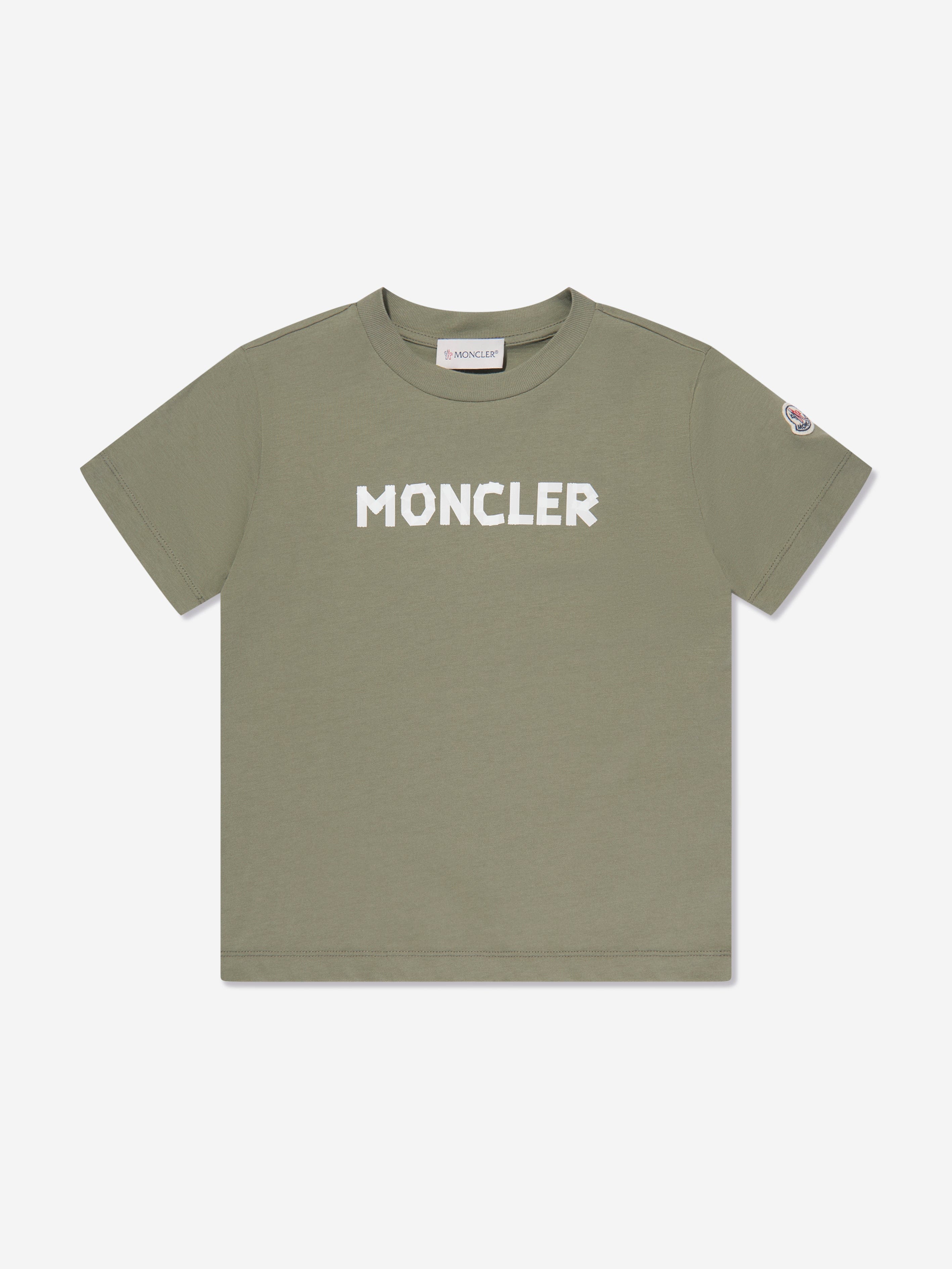 Moncler Enfant Boys Logo t-Shirt in Green Cheapest Sale Online