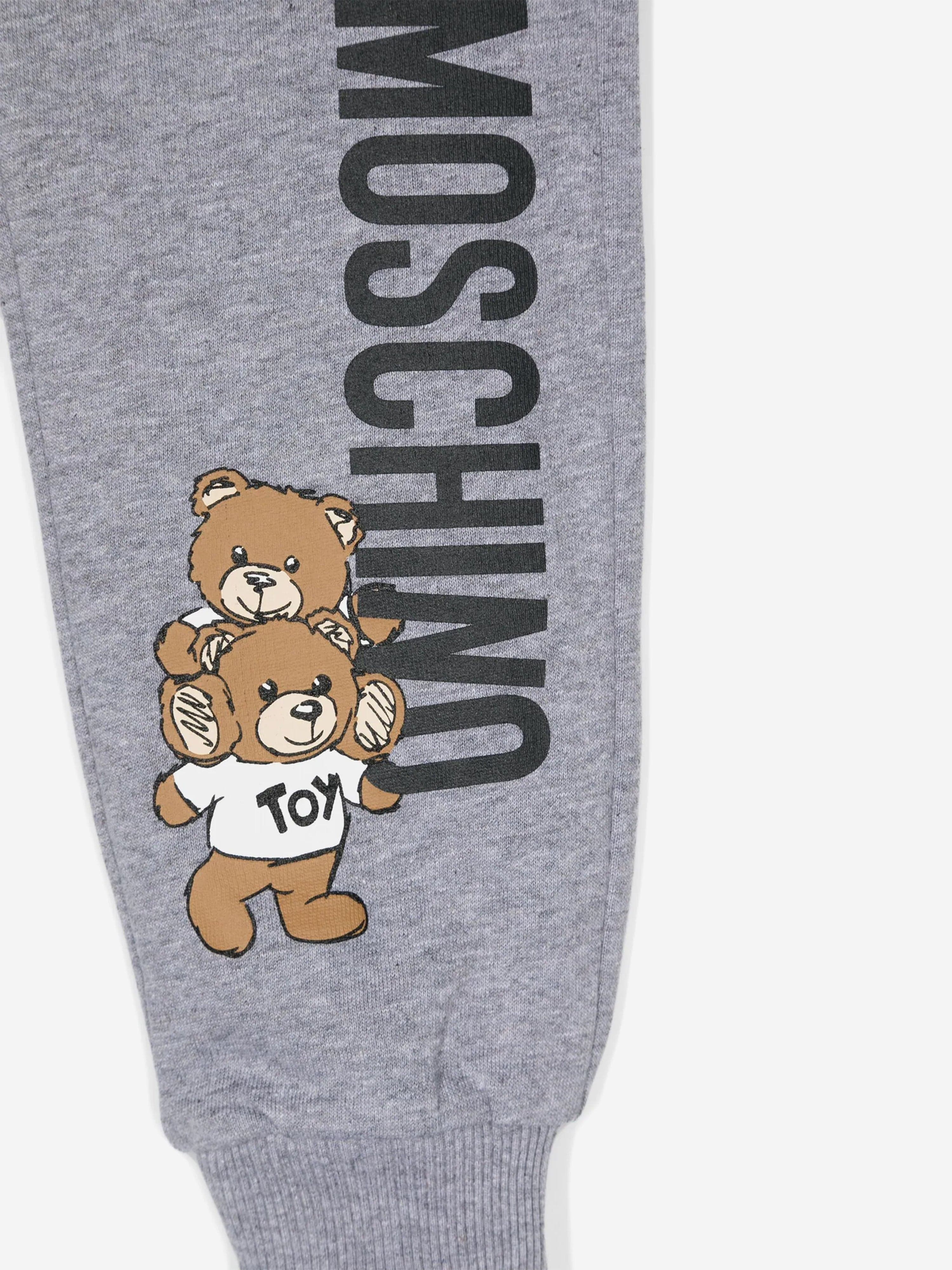 Moschino Kids Teddy Bear Logo Joggers in Grey Free Shipping Discounts