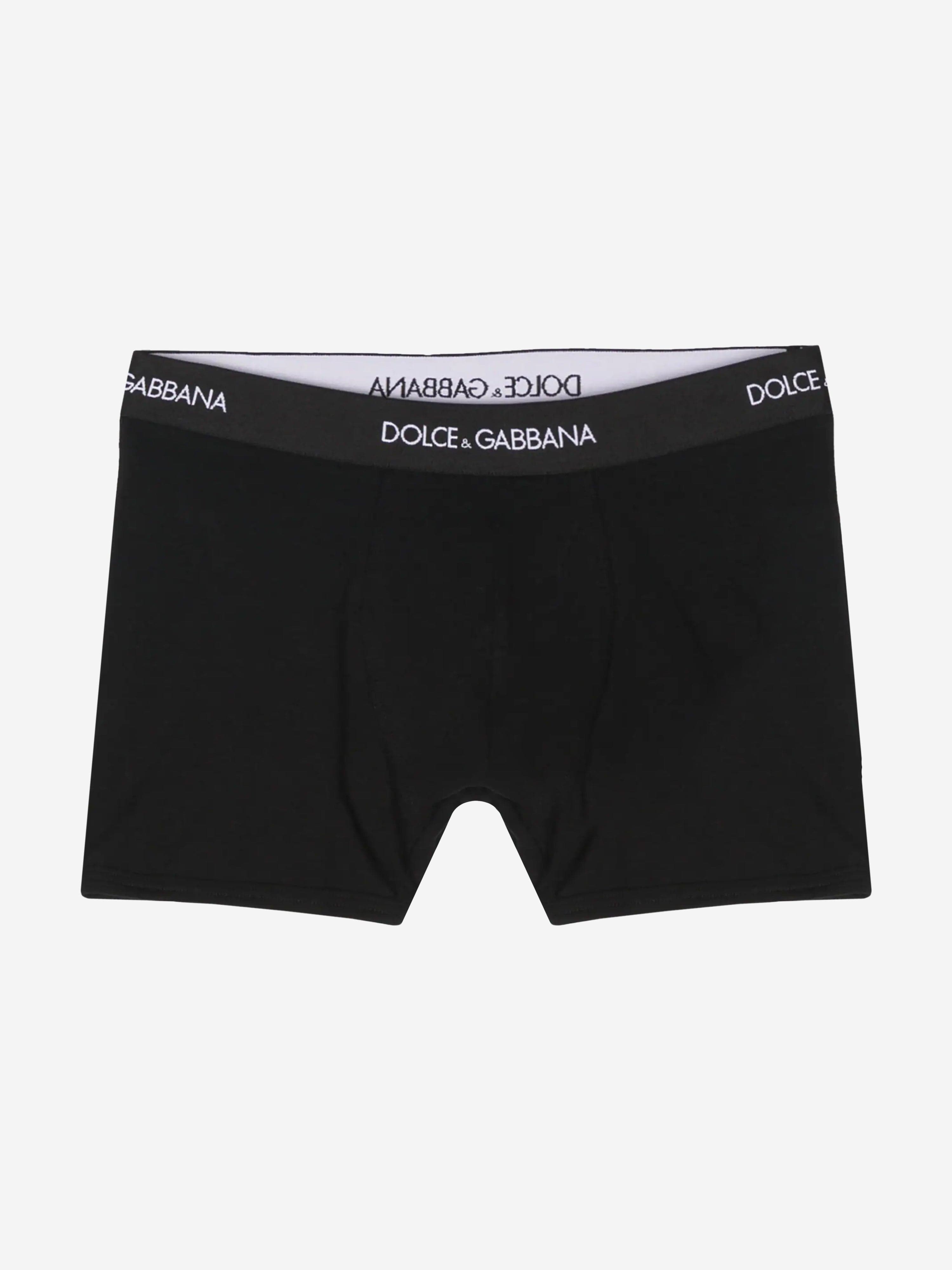 Dolce & Gabbana Boys 2 Pack Boxer Shorts Set in Black Affordable Sale Online