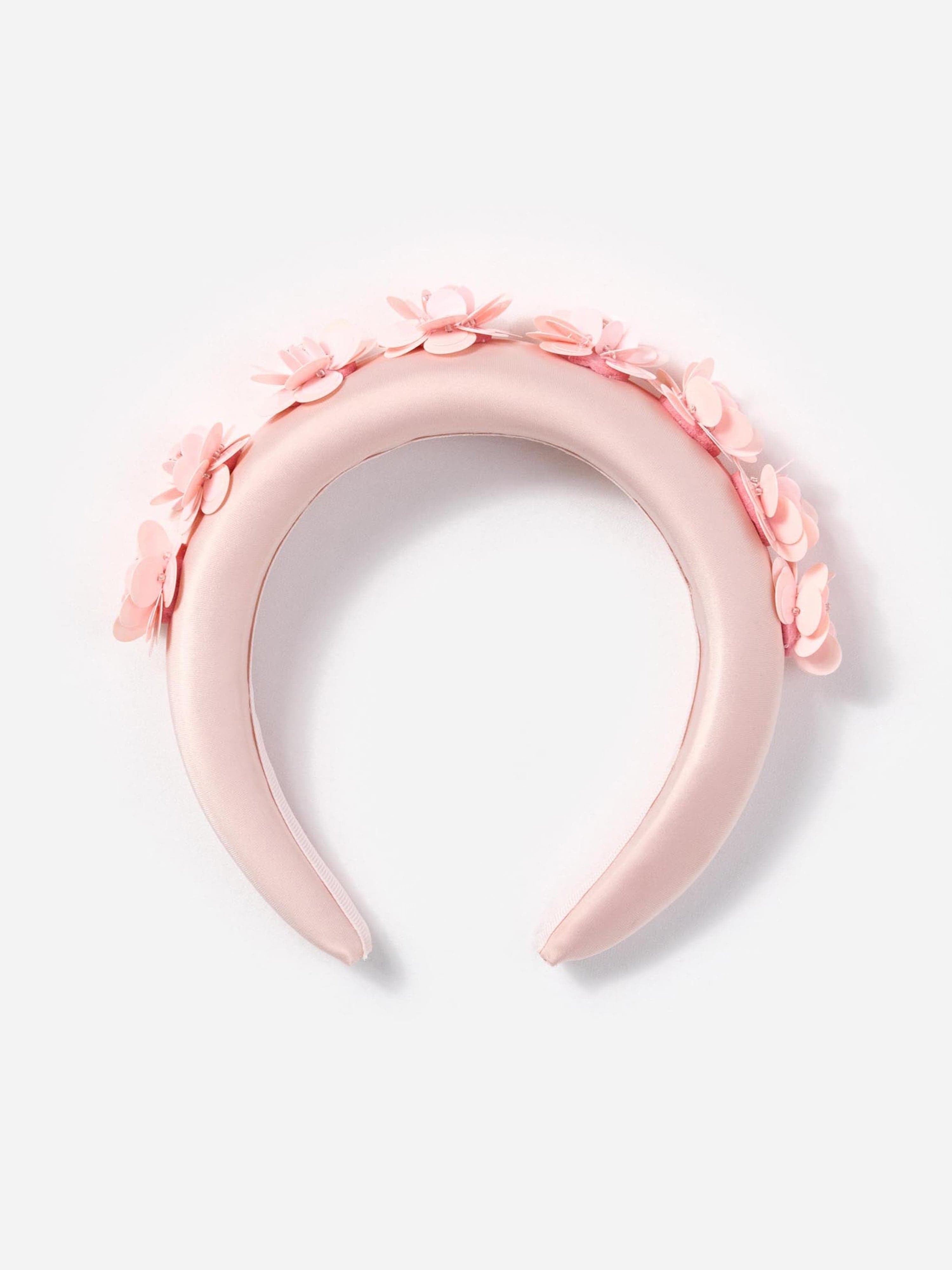 Girls Satin 3D Flower Headband in Pink Browse For Sale
