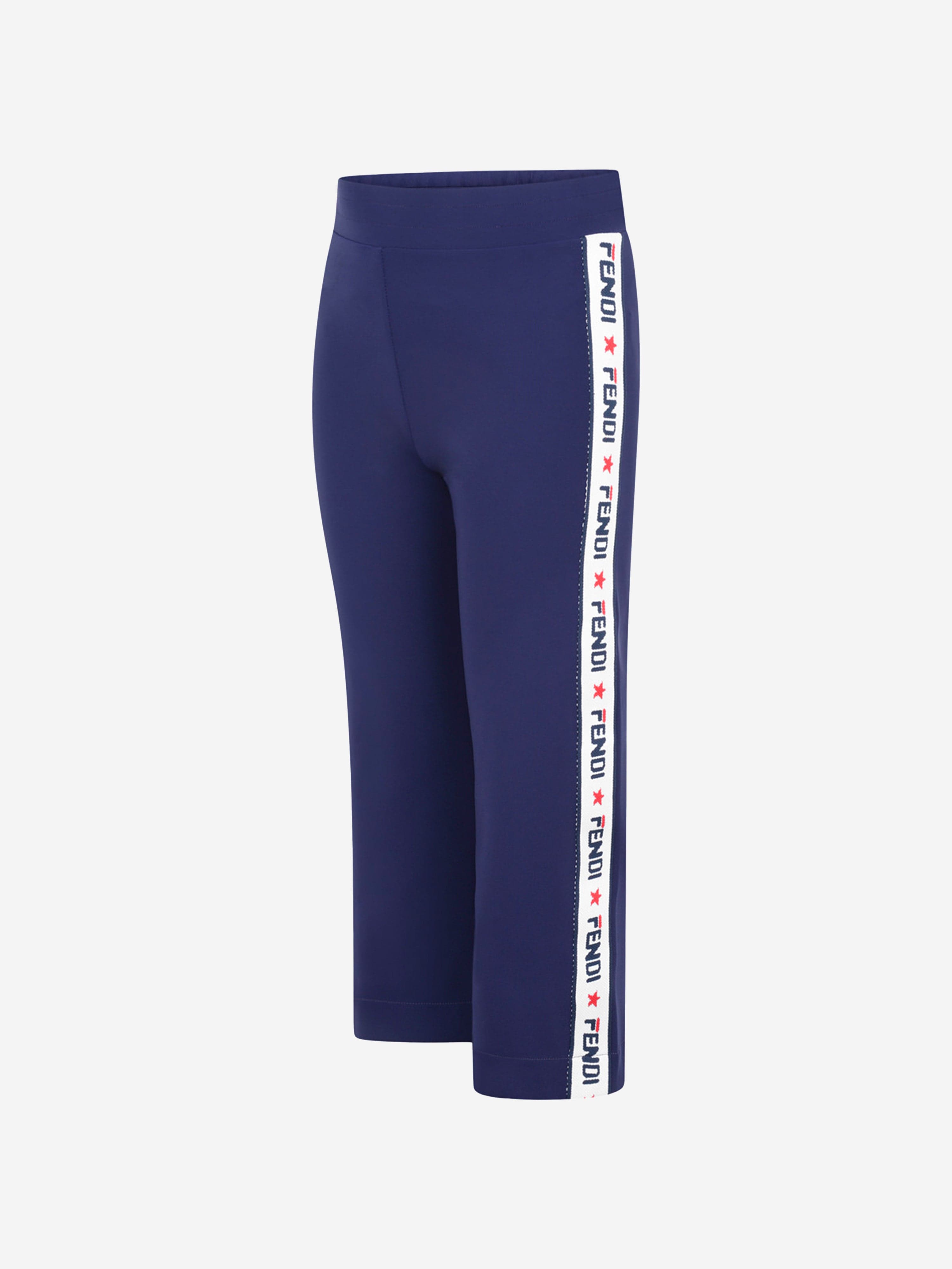 Fendi Mania Logo Trim Trousers Cheap Sale 100% Authentic