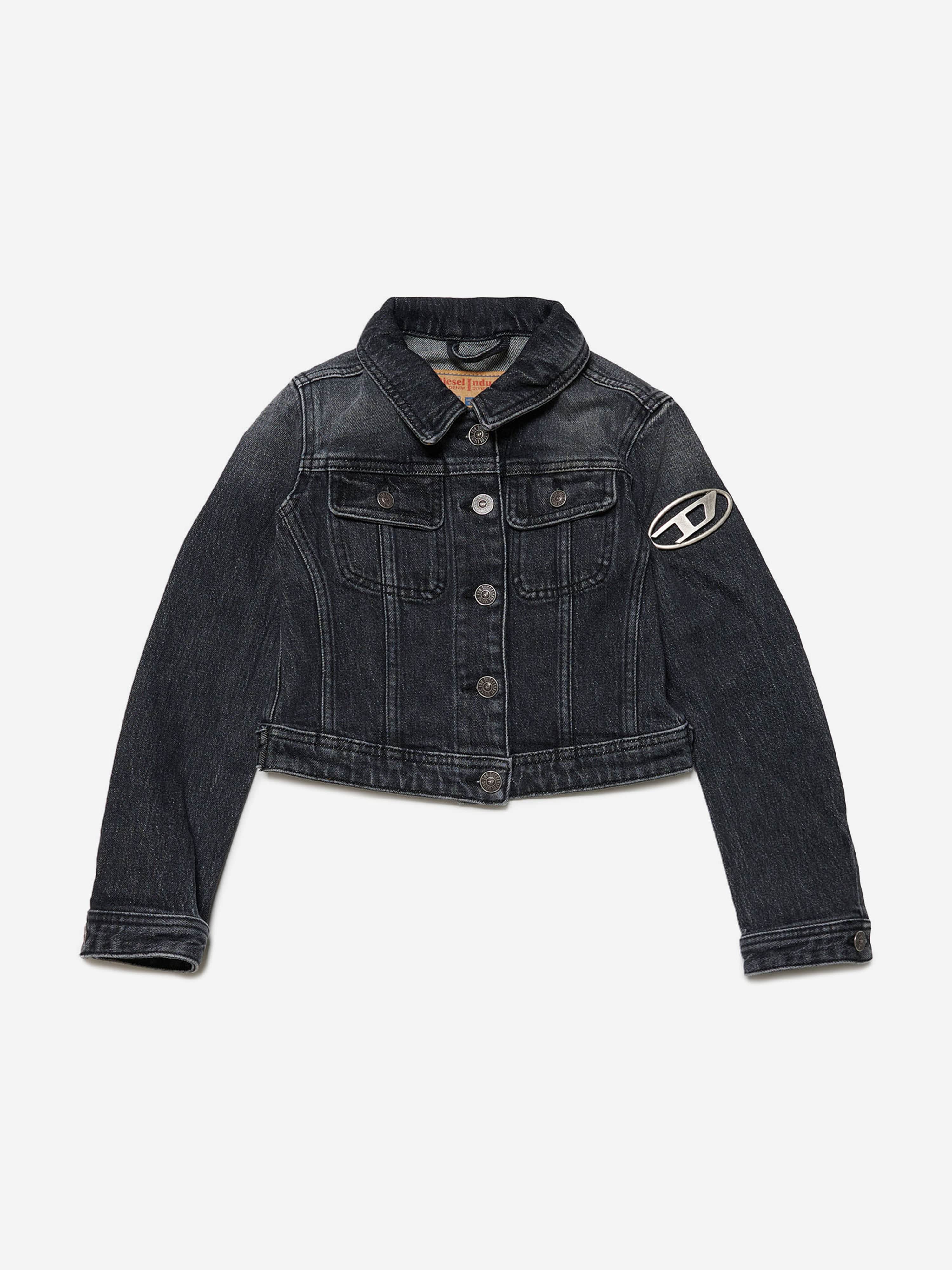 Diesel Girls Denim Jacket in Black With Paypal Cheap Pice
