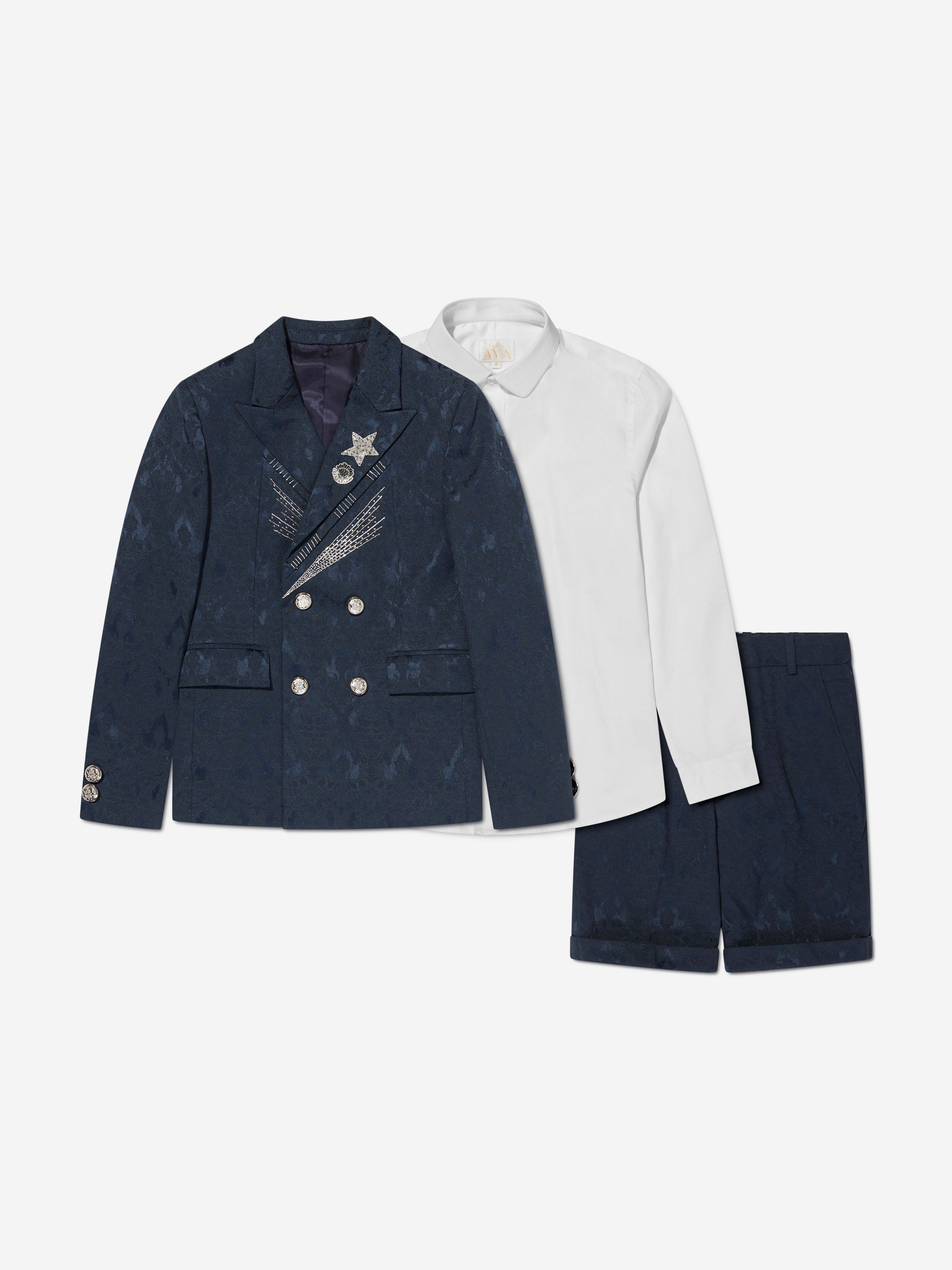 Maison Ava Boys Dan Suit Set in Blue Largest Supplier