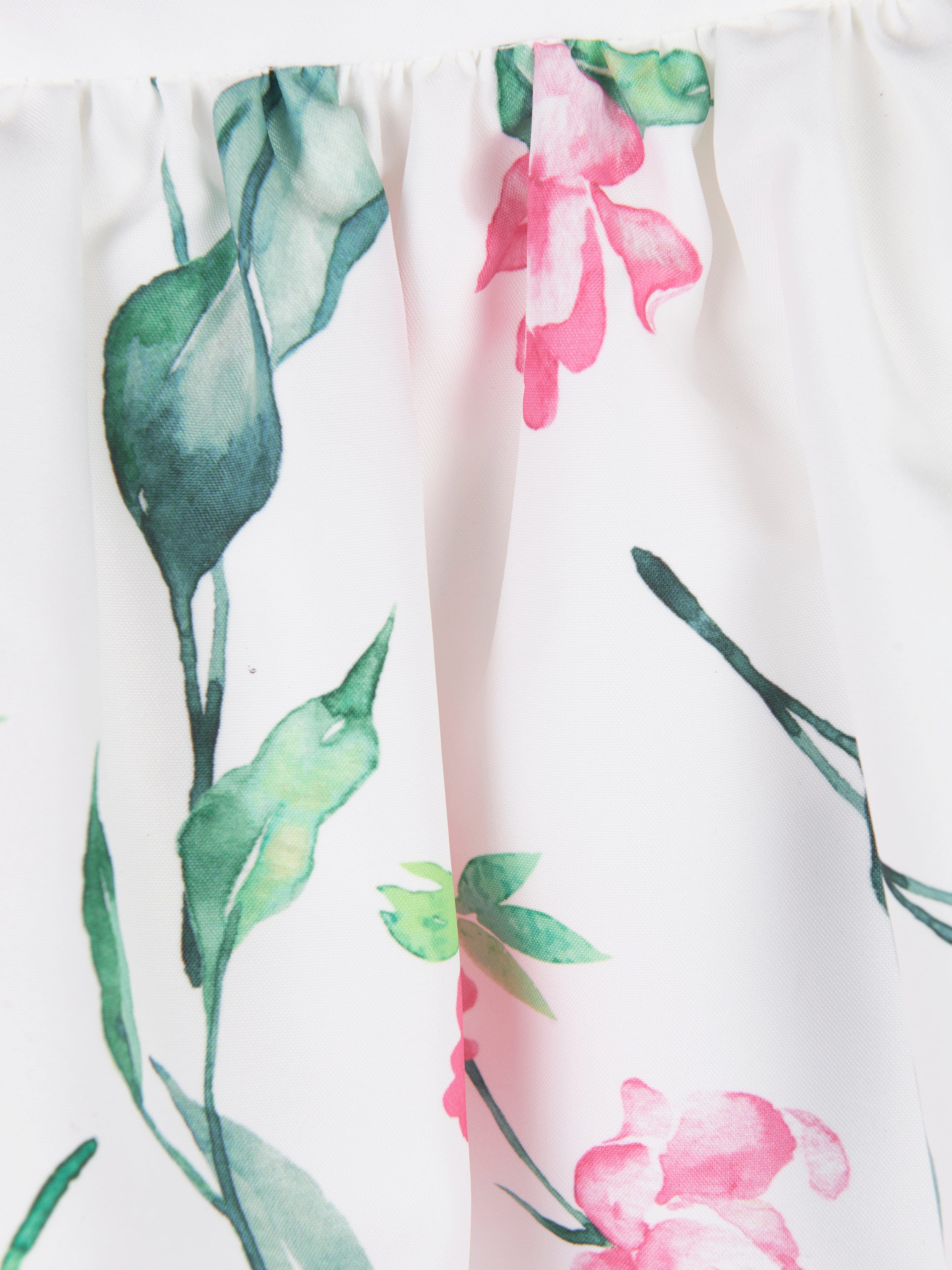 Mama Luma Girls Flower Print Skirt in Ivory Free Shipping 2025 New