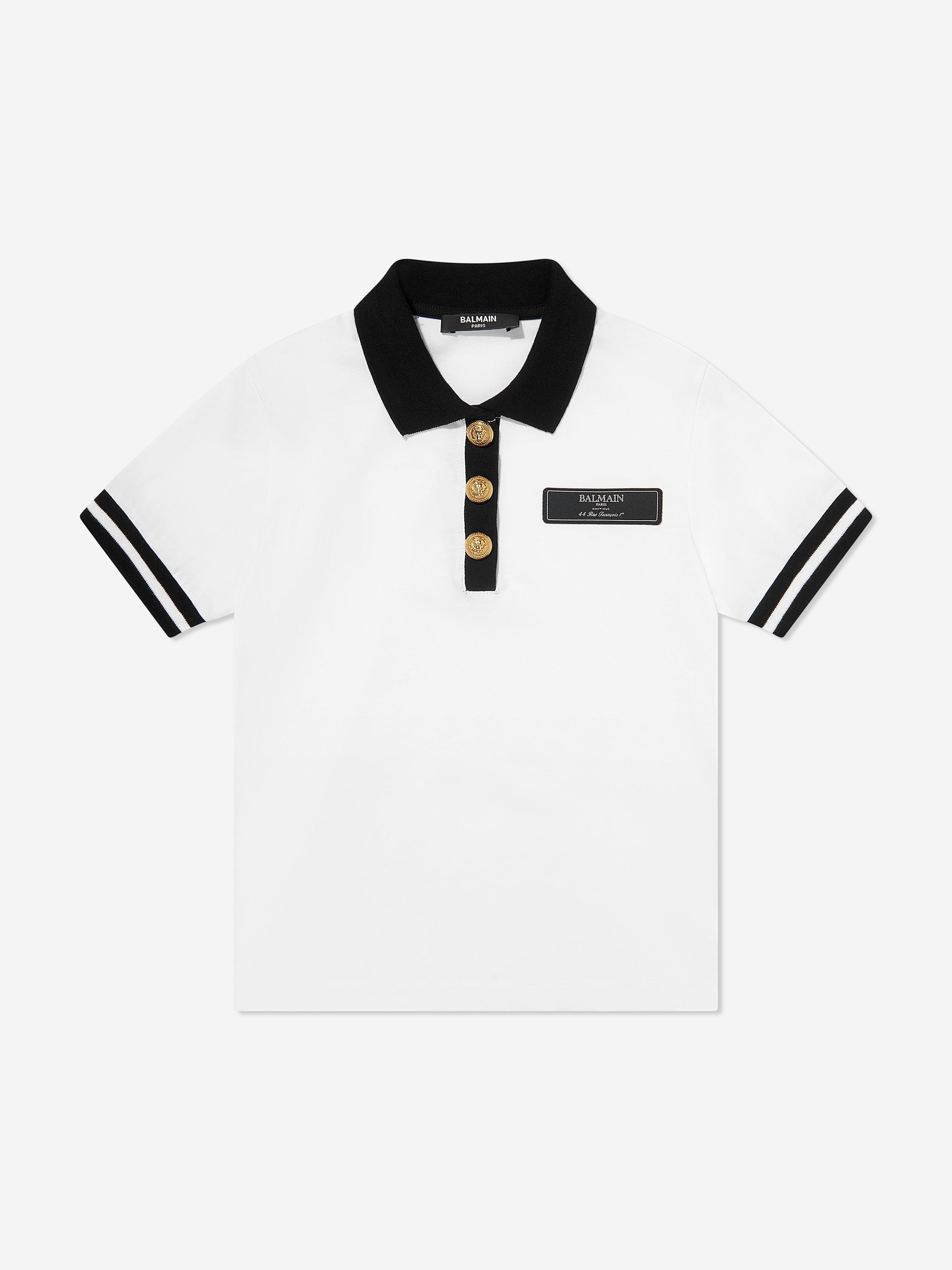 Balmain Boys Logo Polo Shirt in White Sale Pick A Best