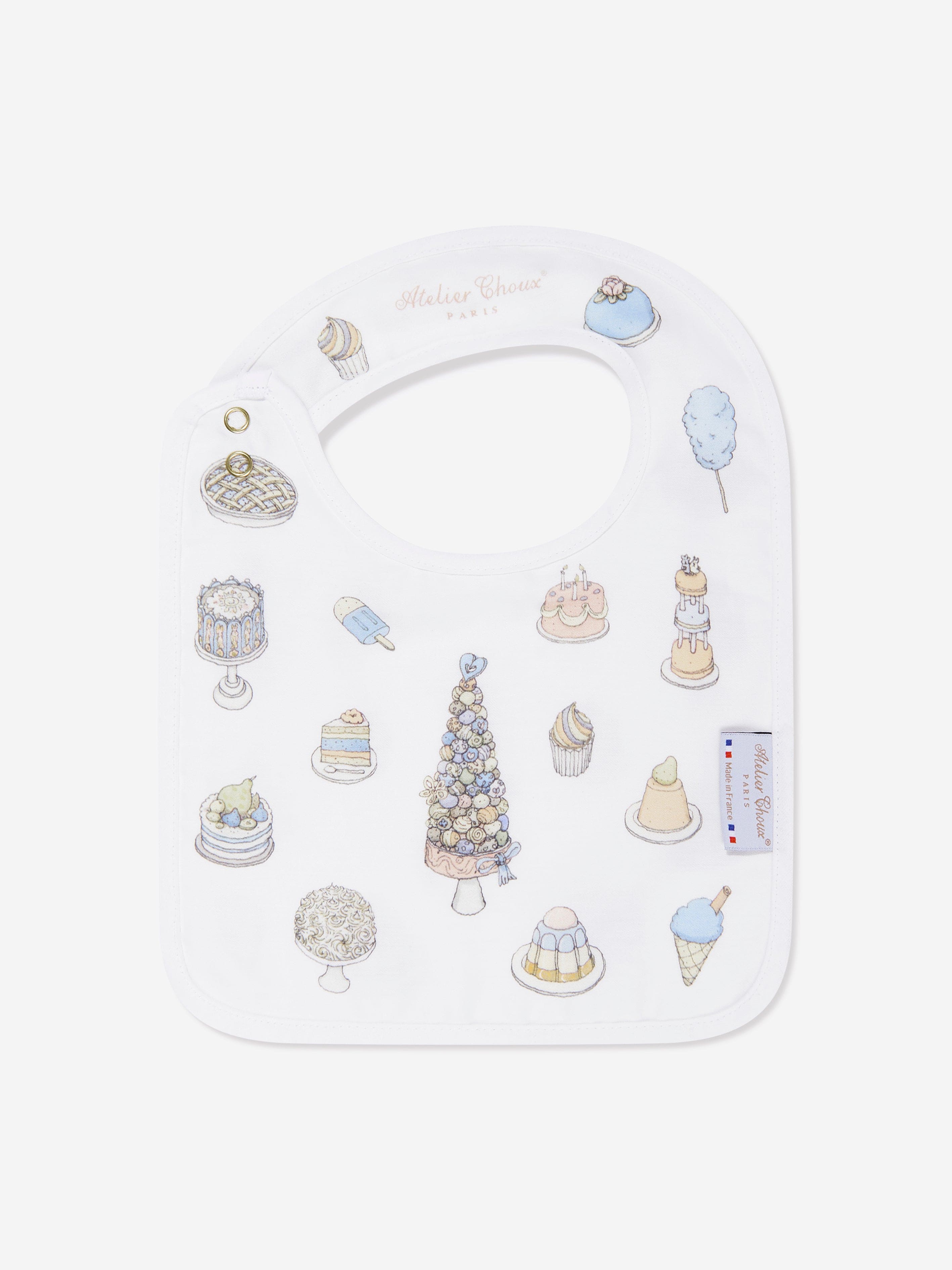 Atelier Choux Baby Boys Sweetie Pie Carr¨¦ and Satin Bibs Set in Blue Top Quality Cheap Pice