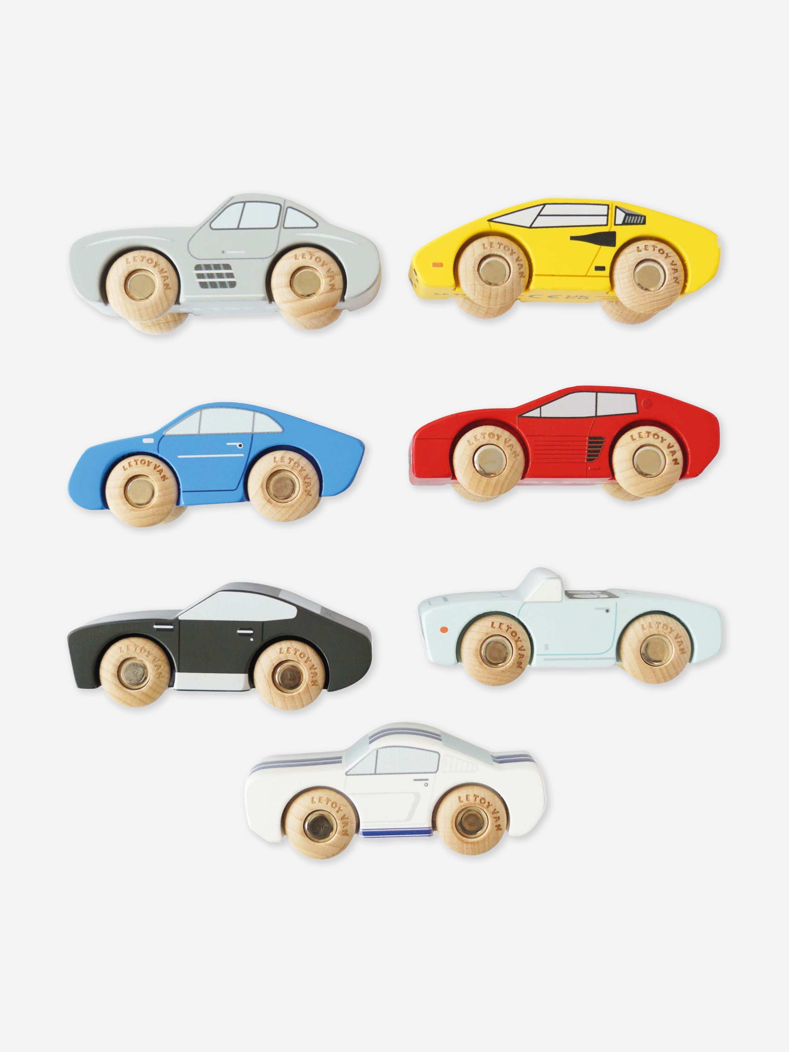 Classic Wooden Sports Cars-7 Piece (W:9 x D:3 x H:3.3 cm) Cheap Footlocker