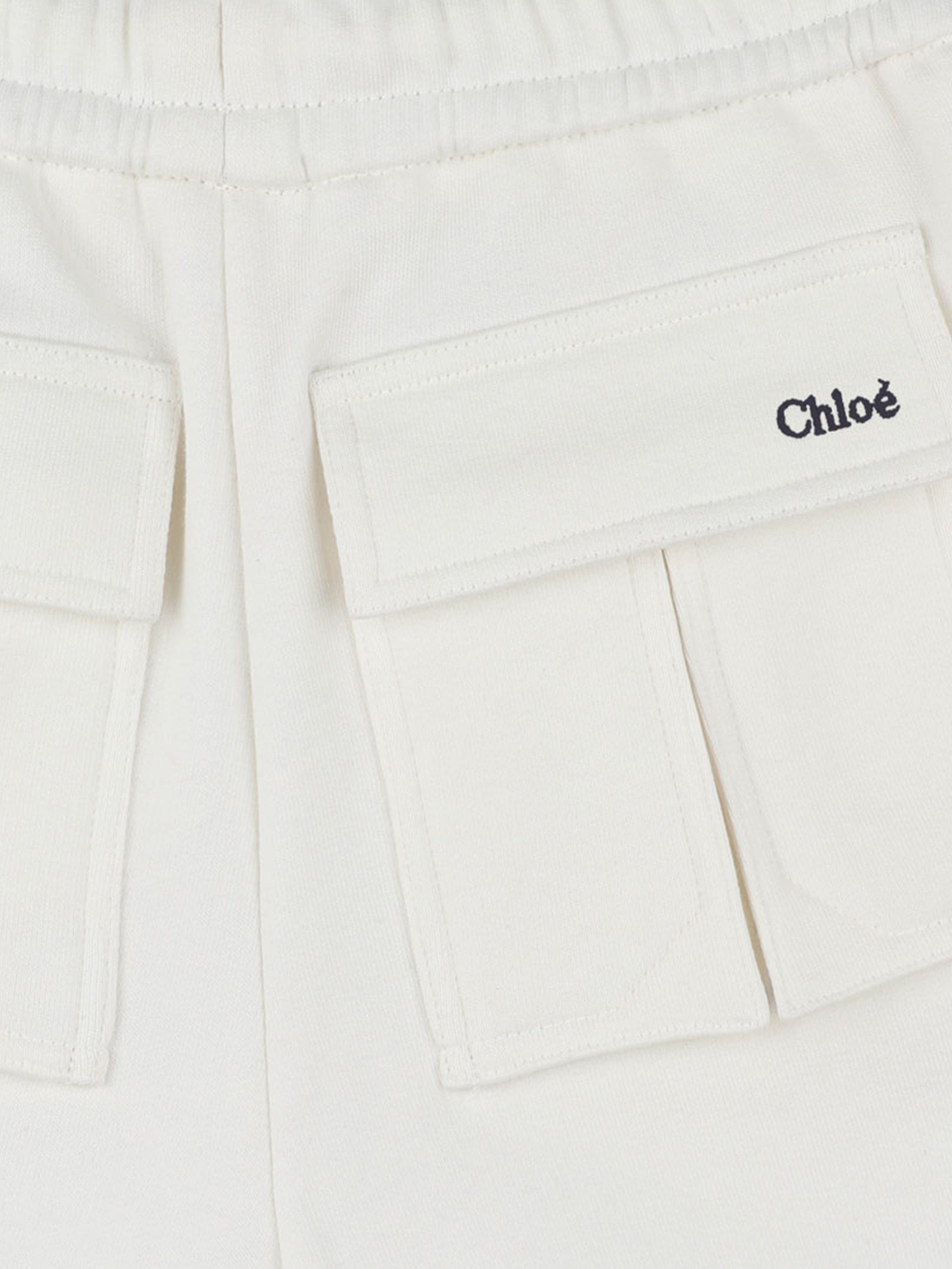 Chlo¨¦ Girls French Terry Shorts in Ivory Cheap Tumblr