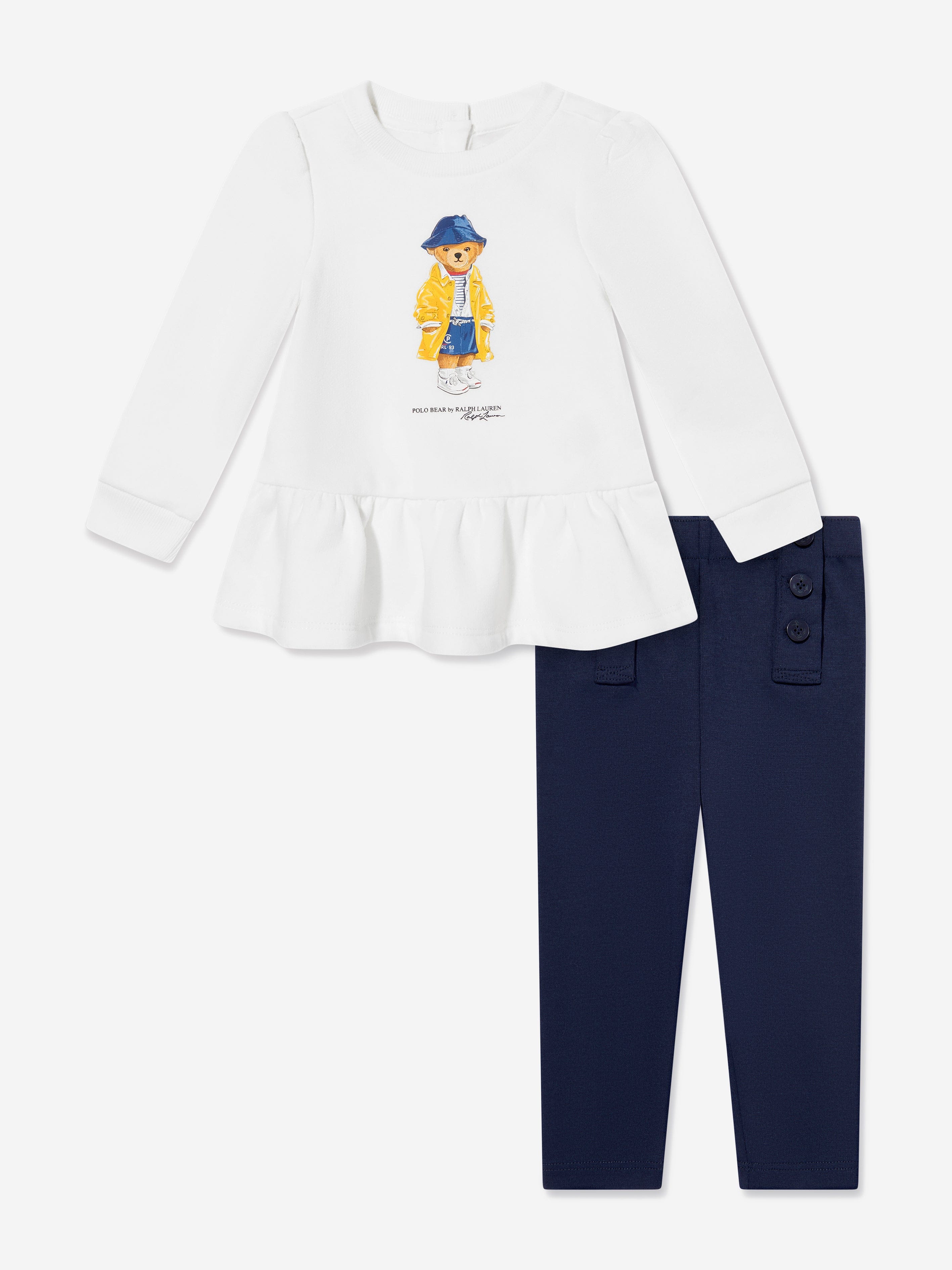 Baby Girls Bear Leggings Set in White Sale Browse