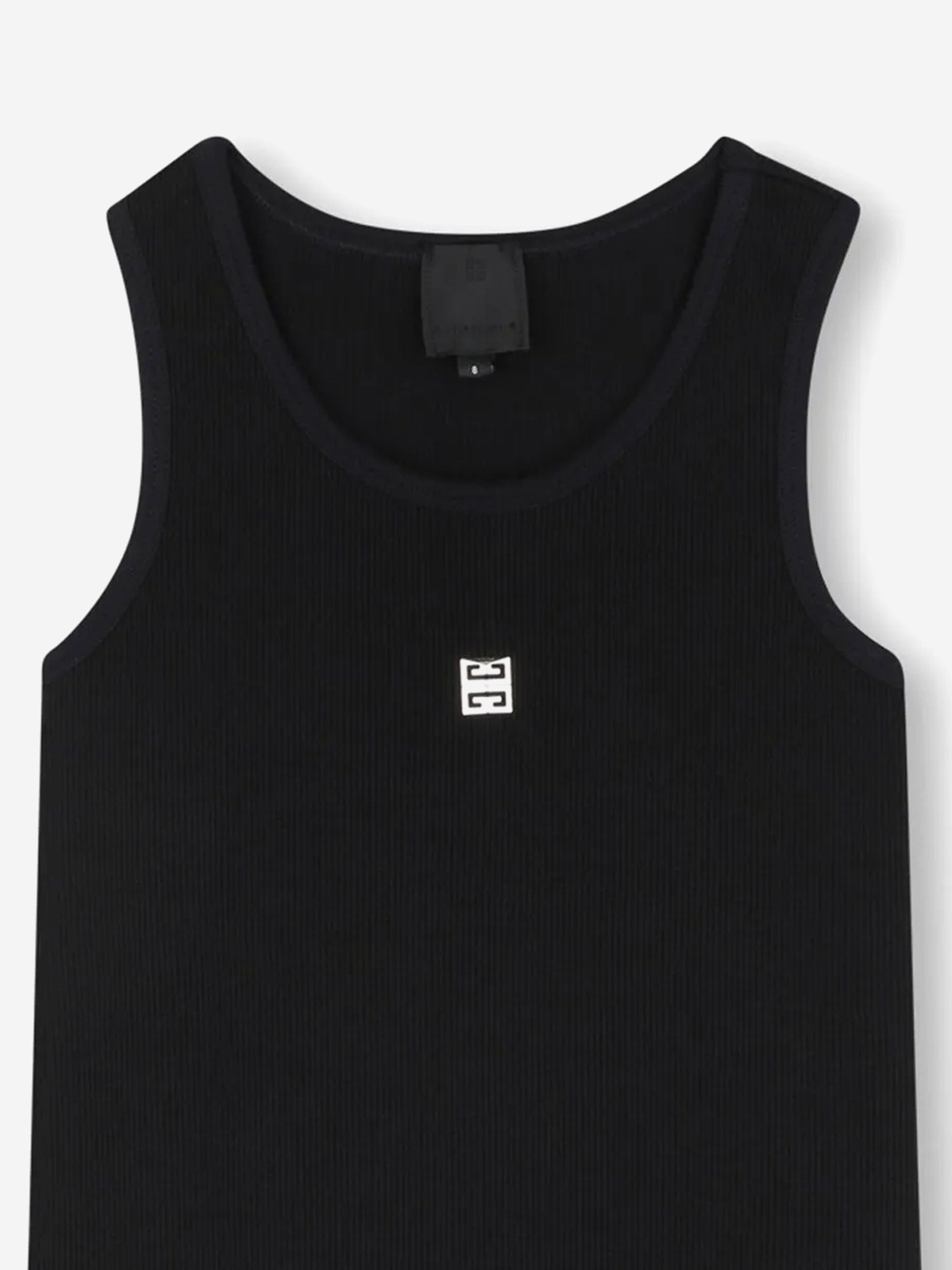Girls Ribbed Logo Tank Dress in Black Cheap Pices Authentic