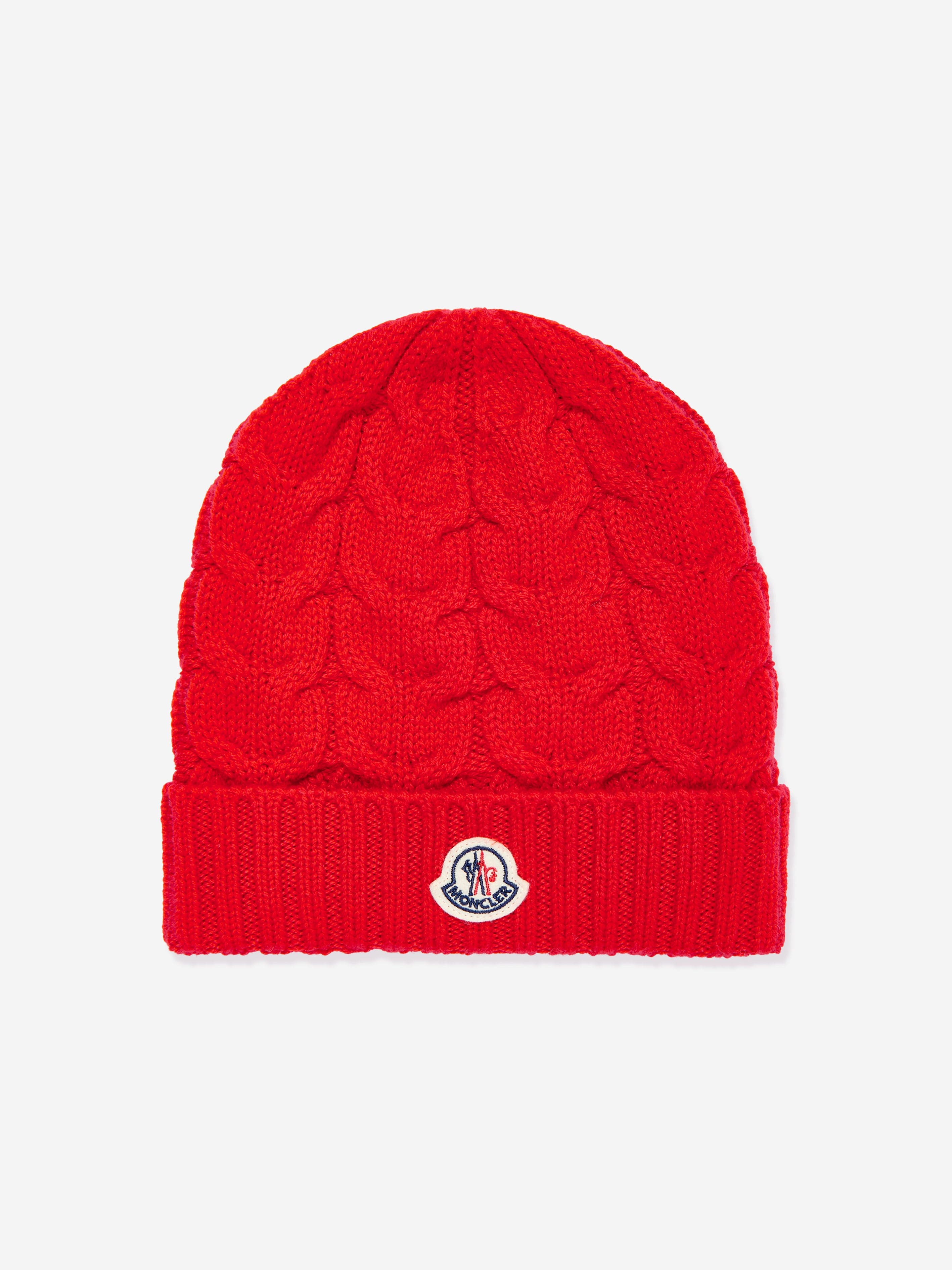 Moncler Enfant Boys Logo Beanie Hat in Red Clearance Deals