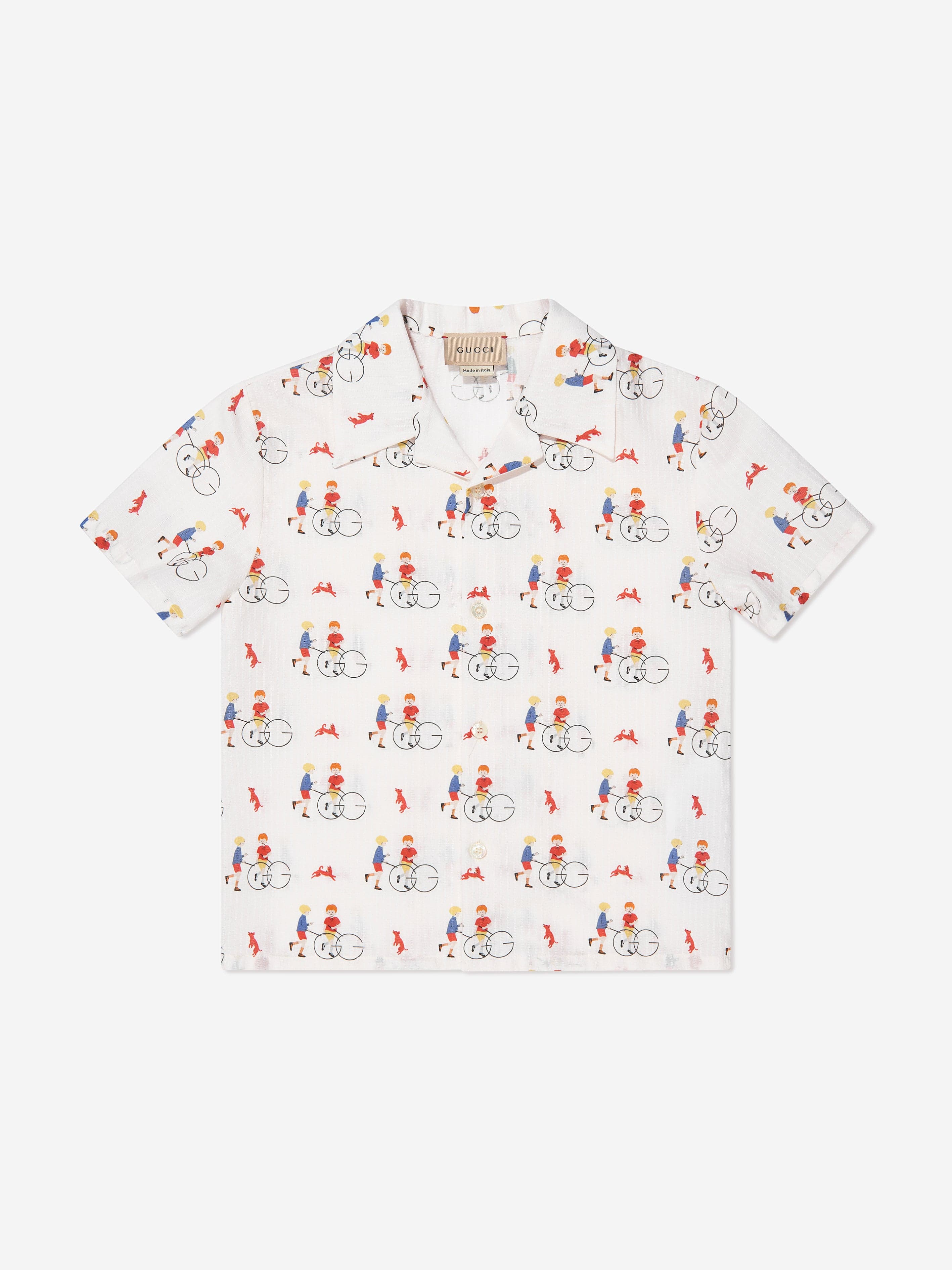 Gucci Boys Short Sleeve Shirt in Ivory Clearance Perfect