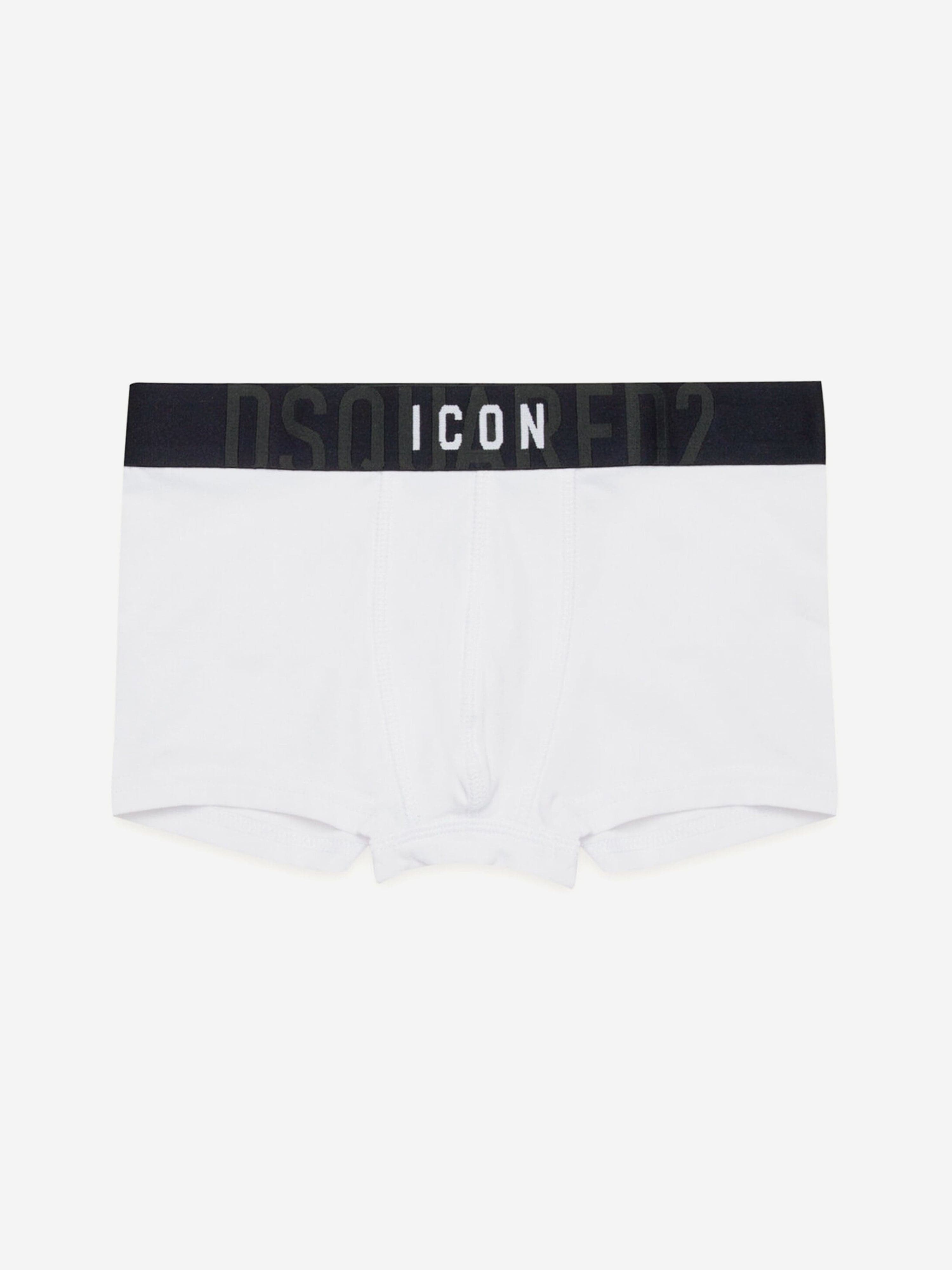 Dsquared2 Boys Logo Boxer Shorts in White Free Shipping Fast Delivery