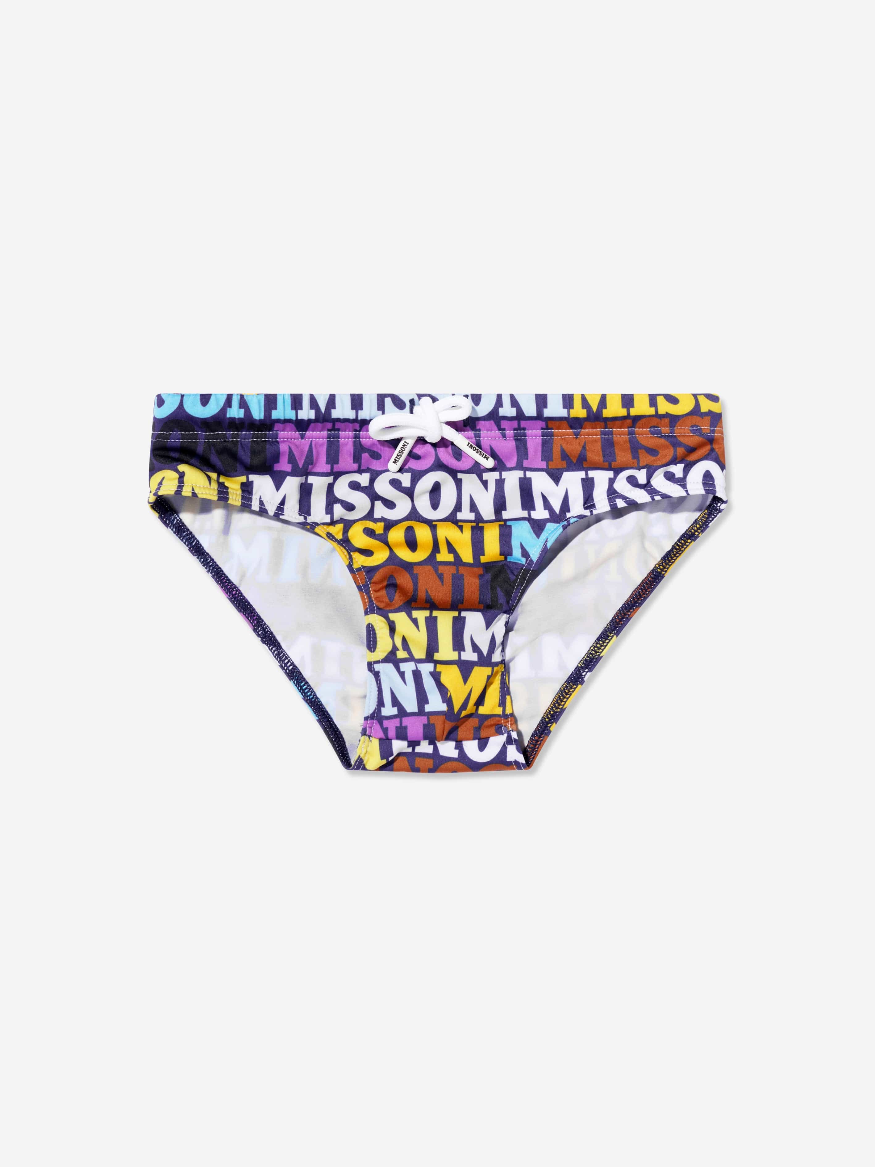 Missoni Boys Logo Swimming Briefs in Multicolor Official Site For Sale